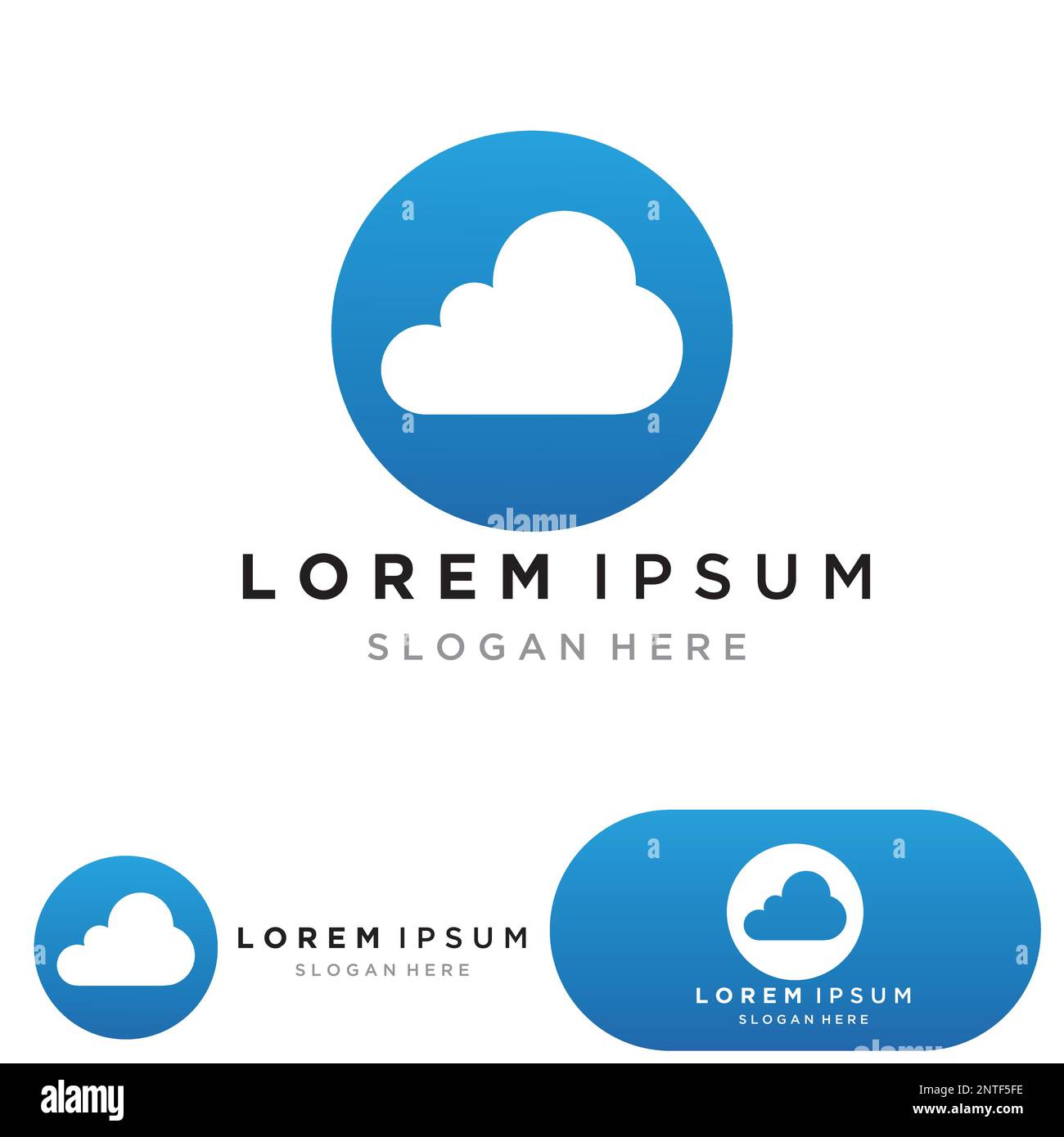Cloud servers data logo and symbols icons Stock Vector