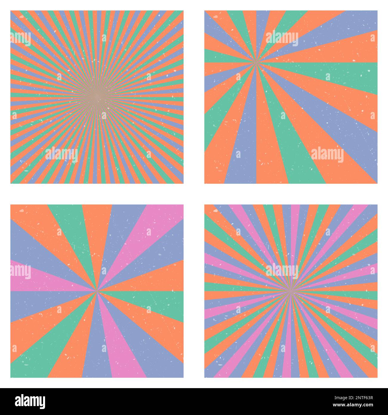 Artistic vintage backgrounds. Abstract sunburst covers with radial rays. Vibrant vector illustration. Stock Vector