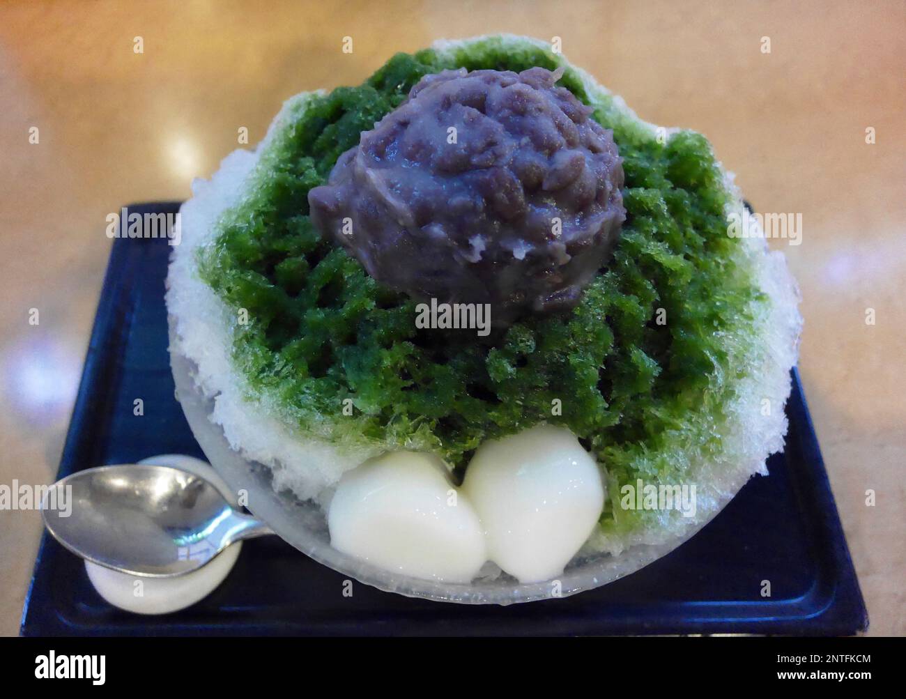 Uji Kintoki of Kakigori, shaved ice, is pictured in Tokyo on May 16