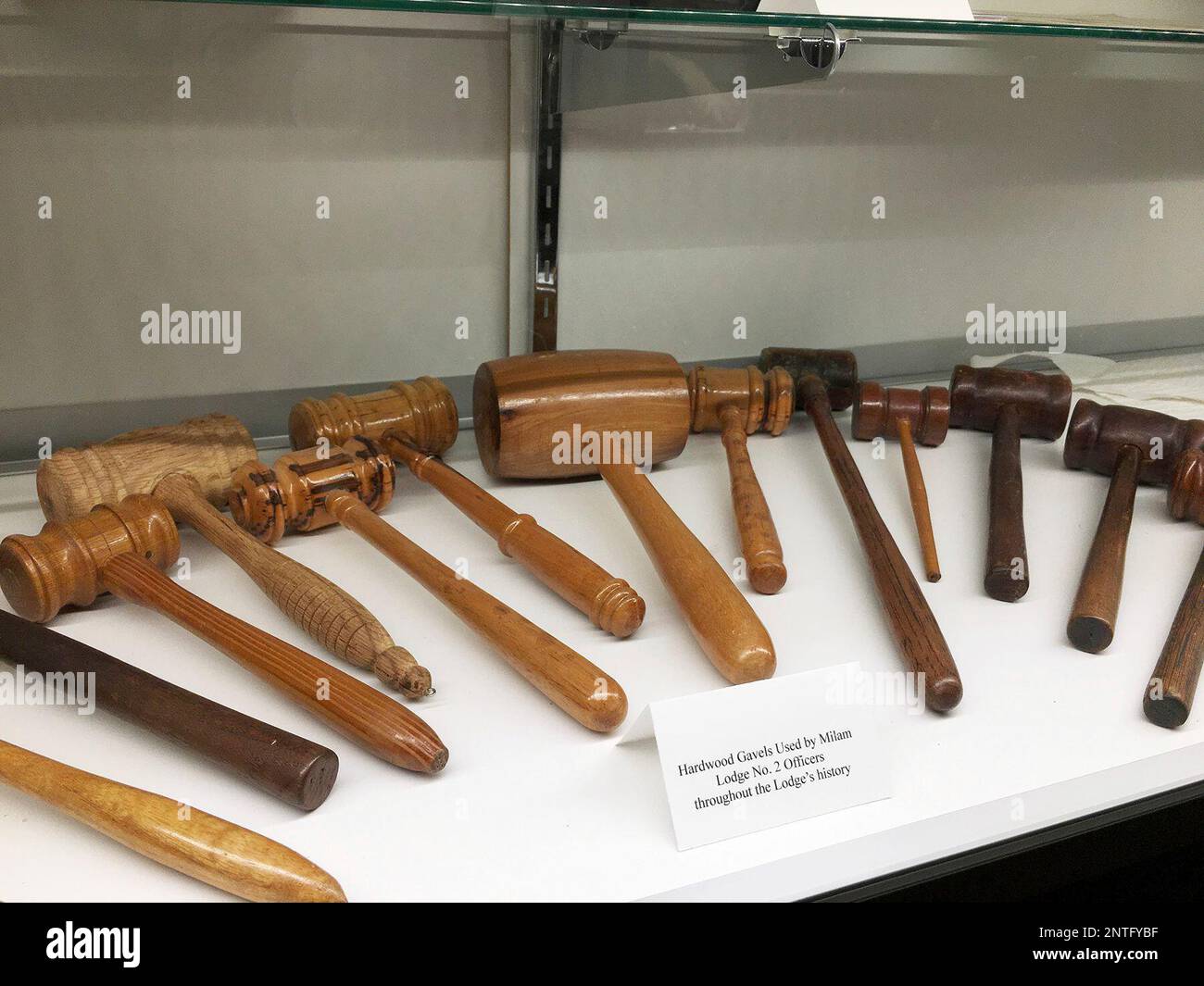 An assortment of gavels used by officers during the Milam Lodge's long