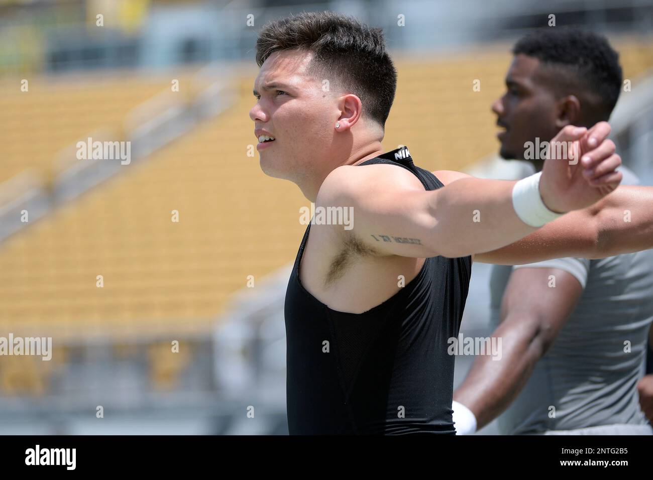 Central Florida quarterbacks Dillon Gabriel, left, and Brandon Winbush