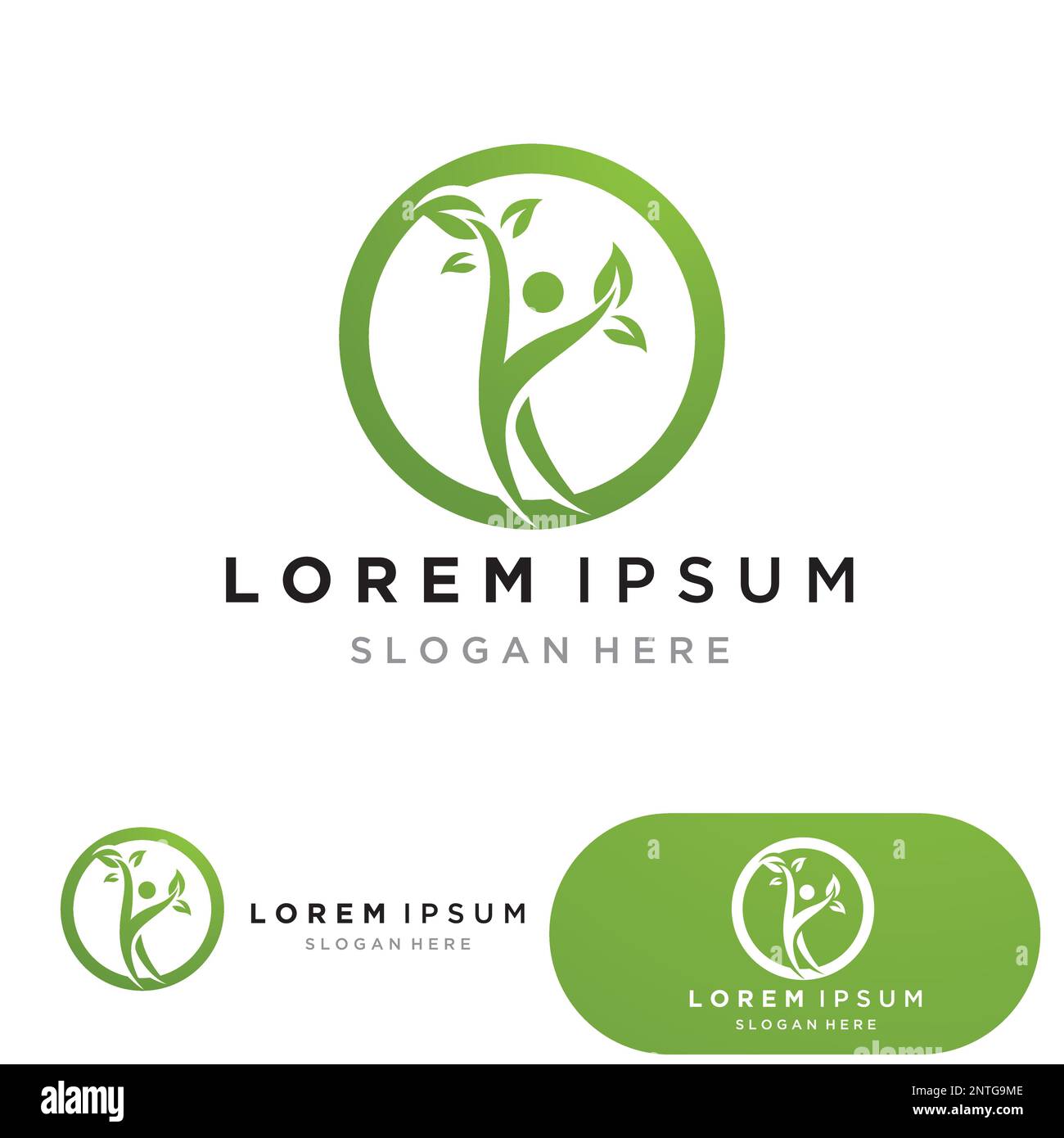 People leaf go green logo vector Stock Vector