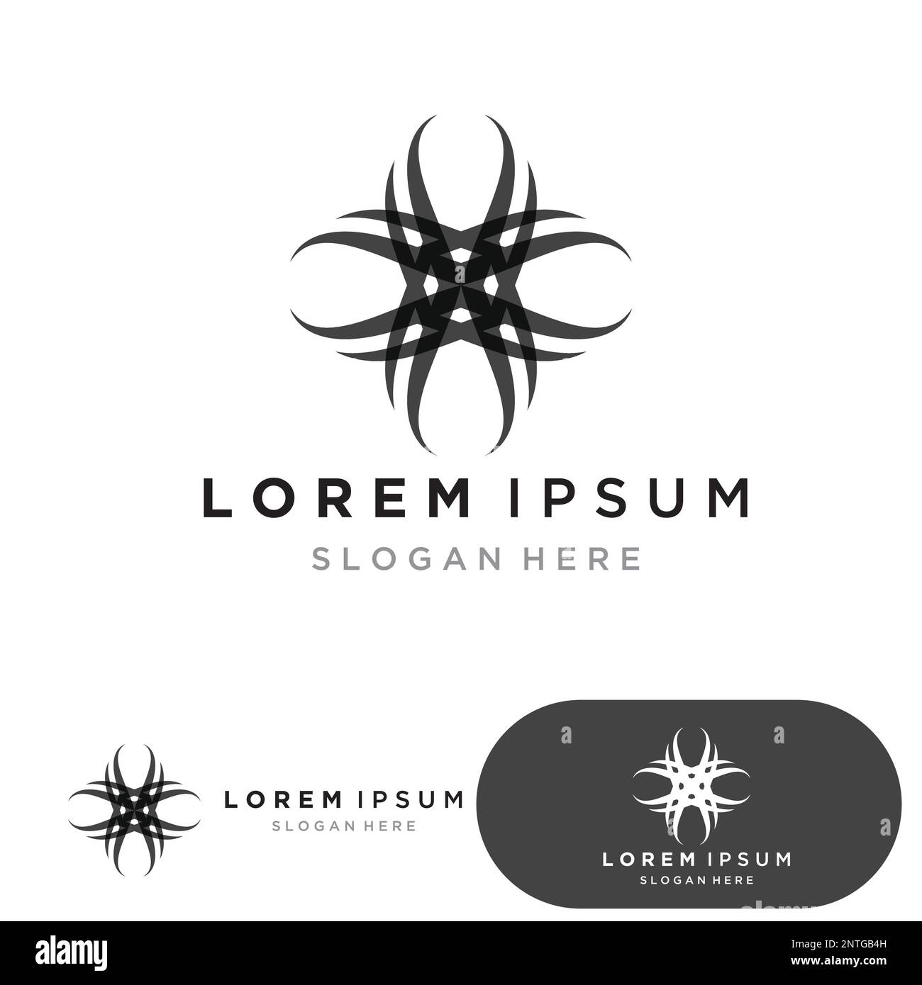 Flower logo. The circular logo. Logo of the flower. Stylized flower