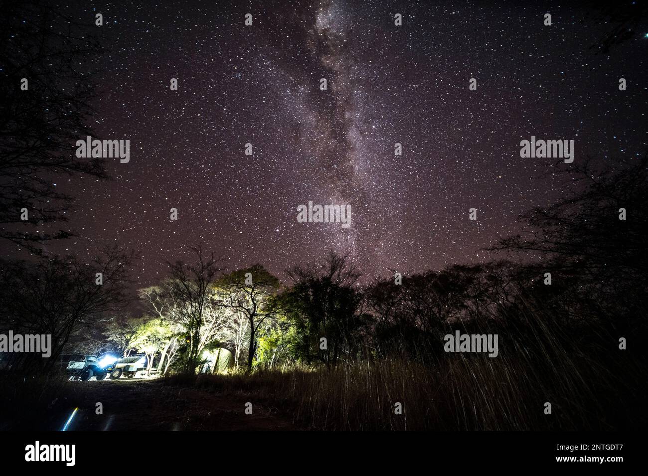 A campsite in Africa under the milky way Stock Photo - Alamy
