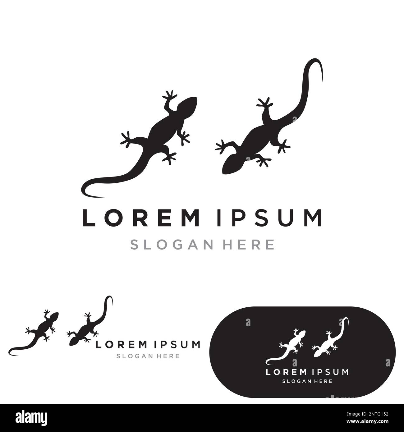 Lizard home logo icon vector design template Stock Vector