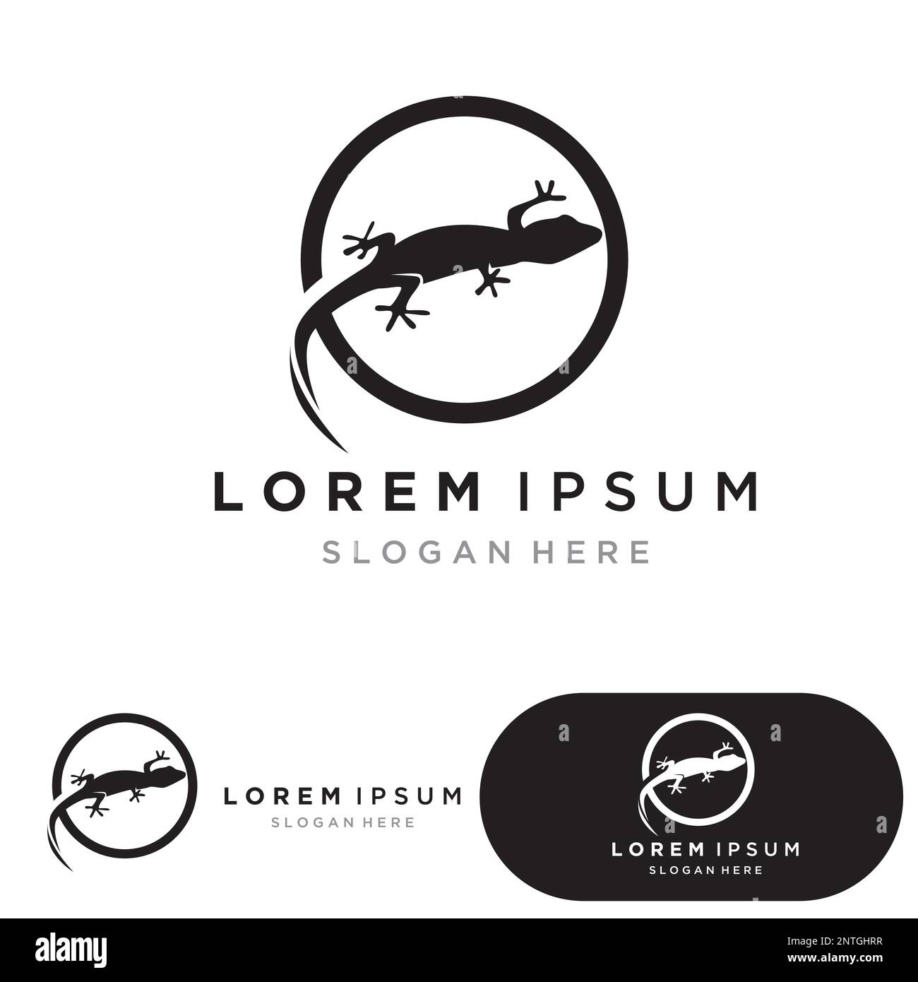 Lizard home logo icon vector design template Stock Vector