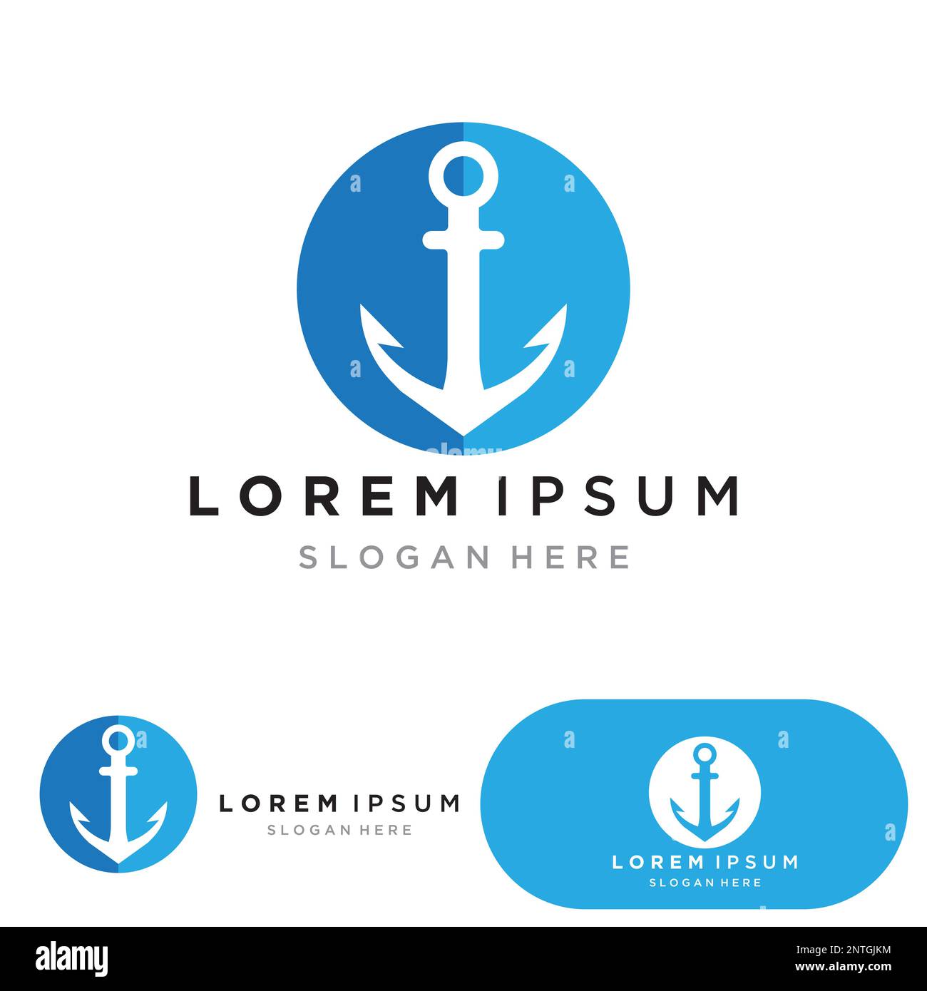 Anchor logo and symbol template icons app vector image Stock Vector