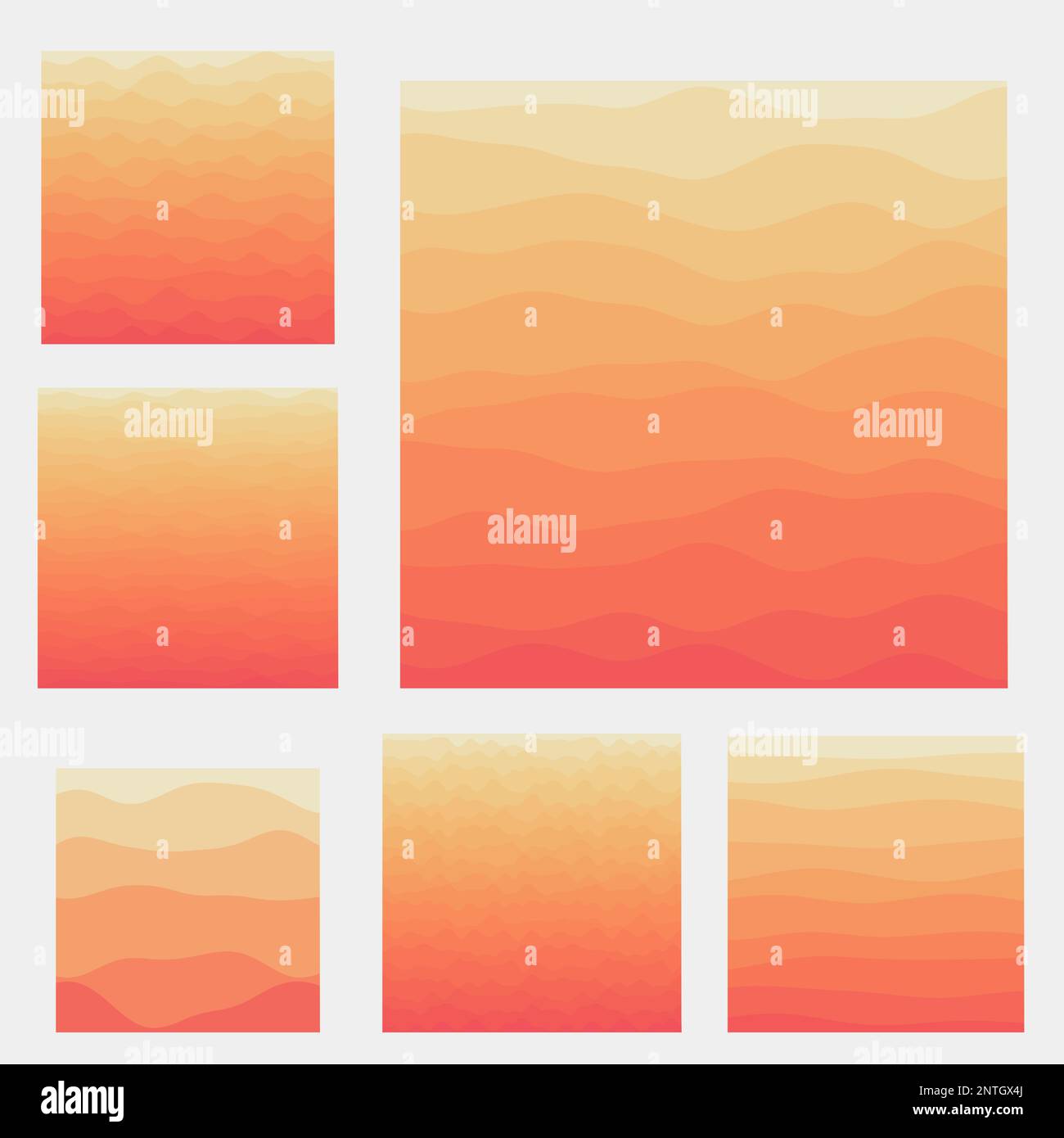 Abstract waves background collection. Curves in yellow and orange ...