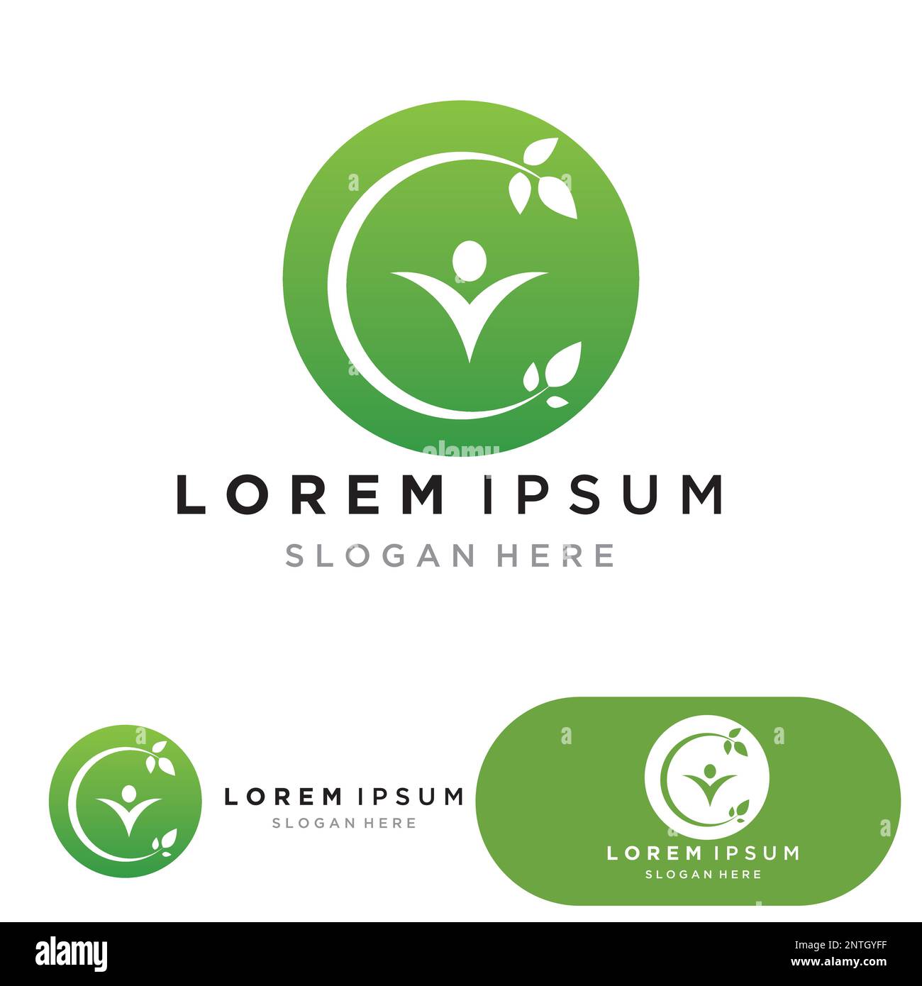 People leaf go green logo vector Stock Vector Image & Art - Alamy
