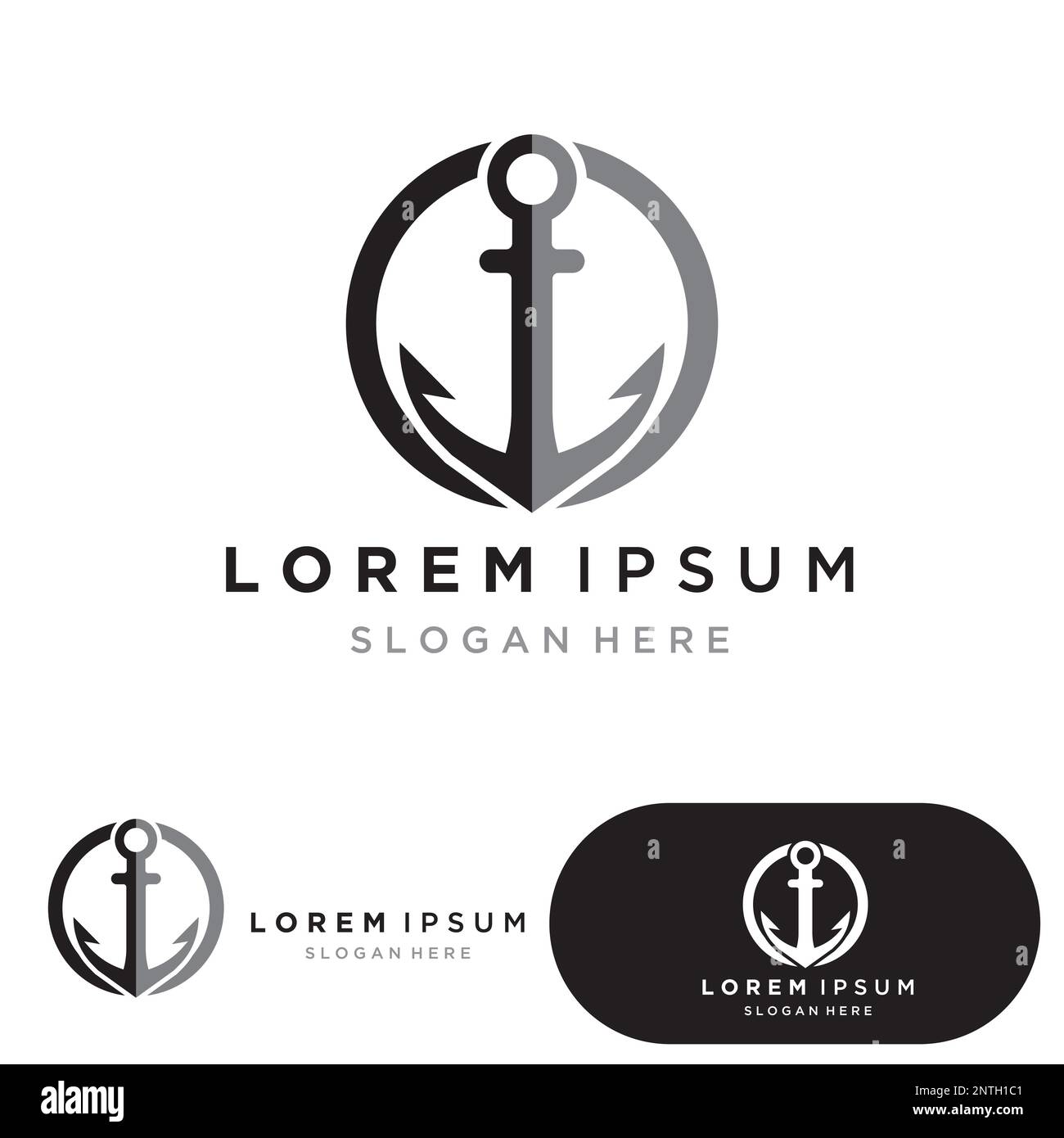 Anchor logo and symbol template icons app vector image Stock Vector