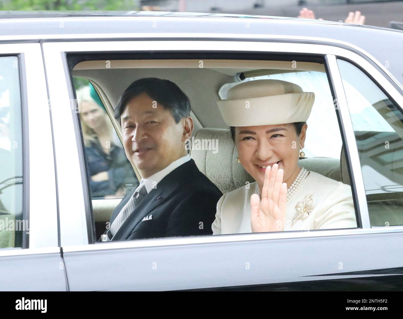 Japanese new Emperor Naruhito and Empress Masako enter the Imperial
