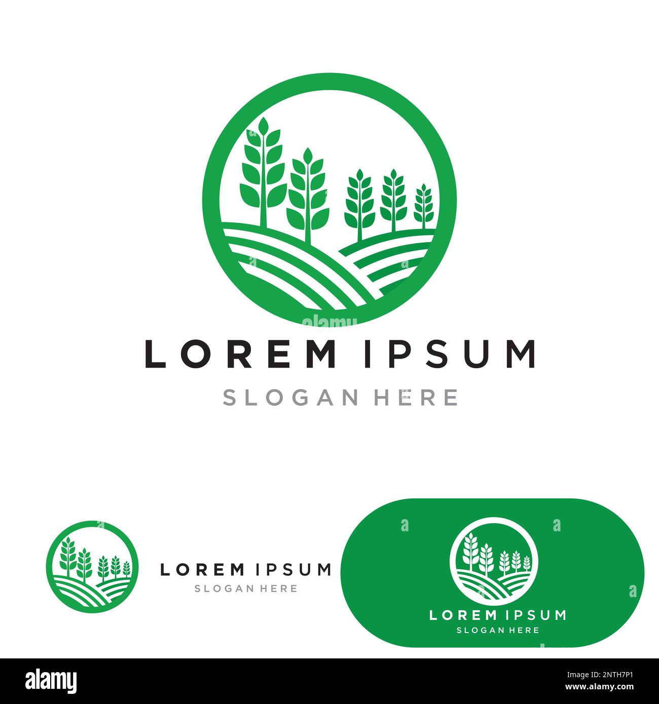 Farm vector agriculture organic icon illustration Stock Vector Image ...