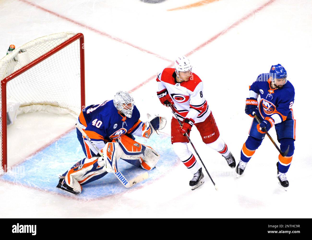 New York Islanders goalie Robin Lehner (40) looks on prior to an