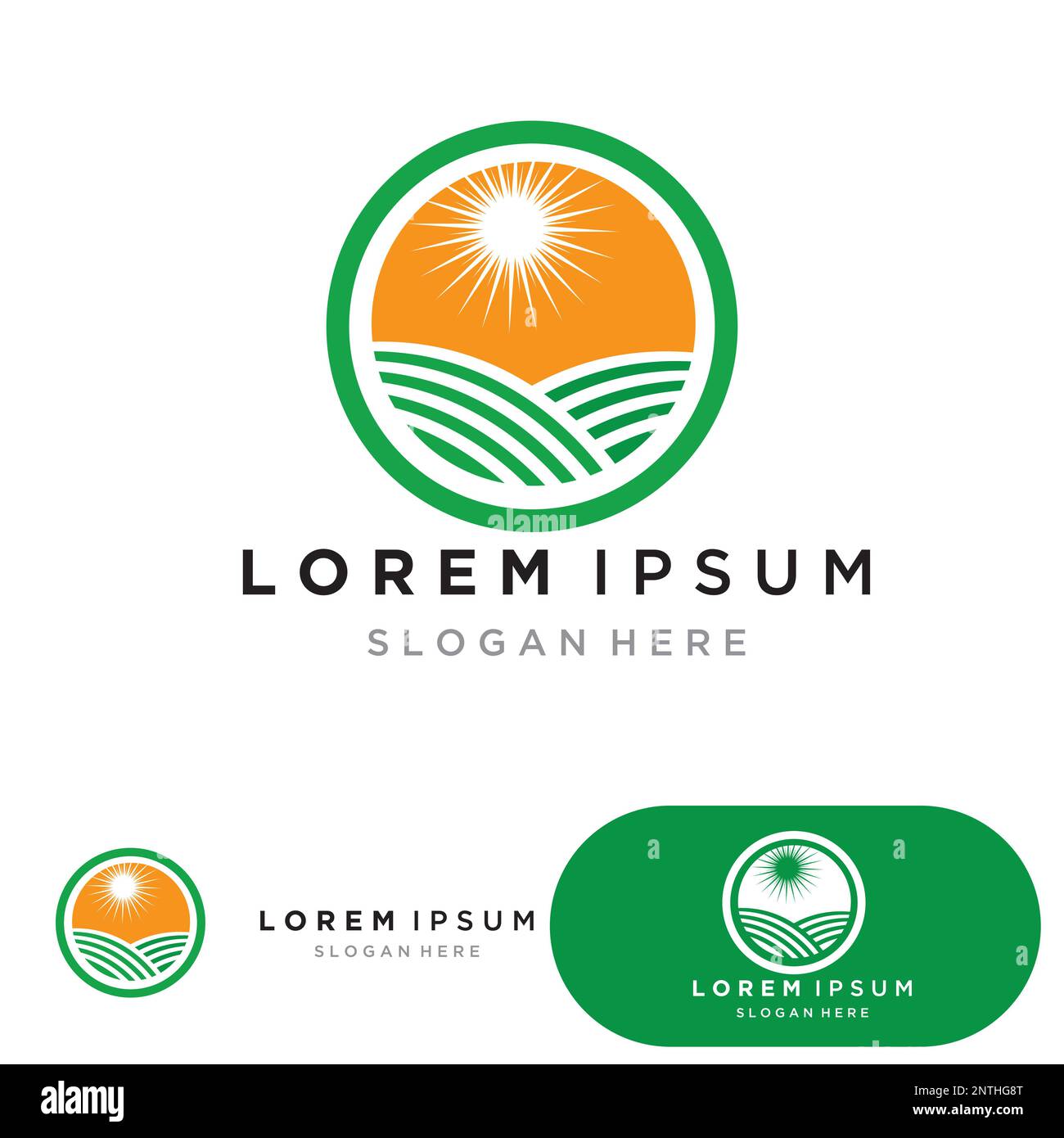 Farm vector agriculture organic icon illustration Stock Vector Image ...