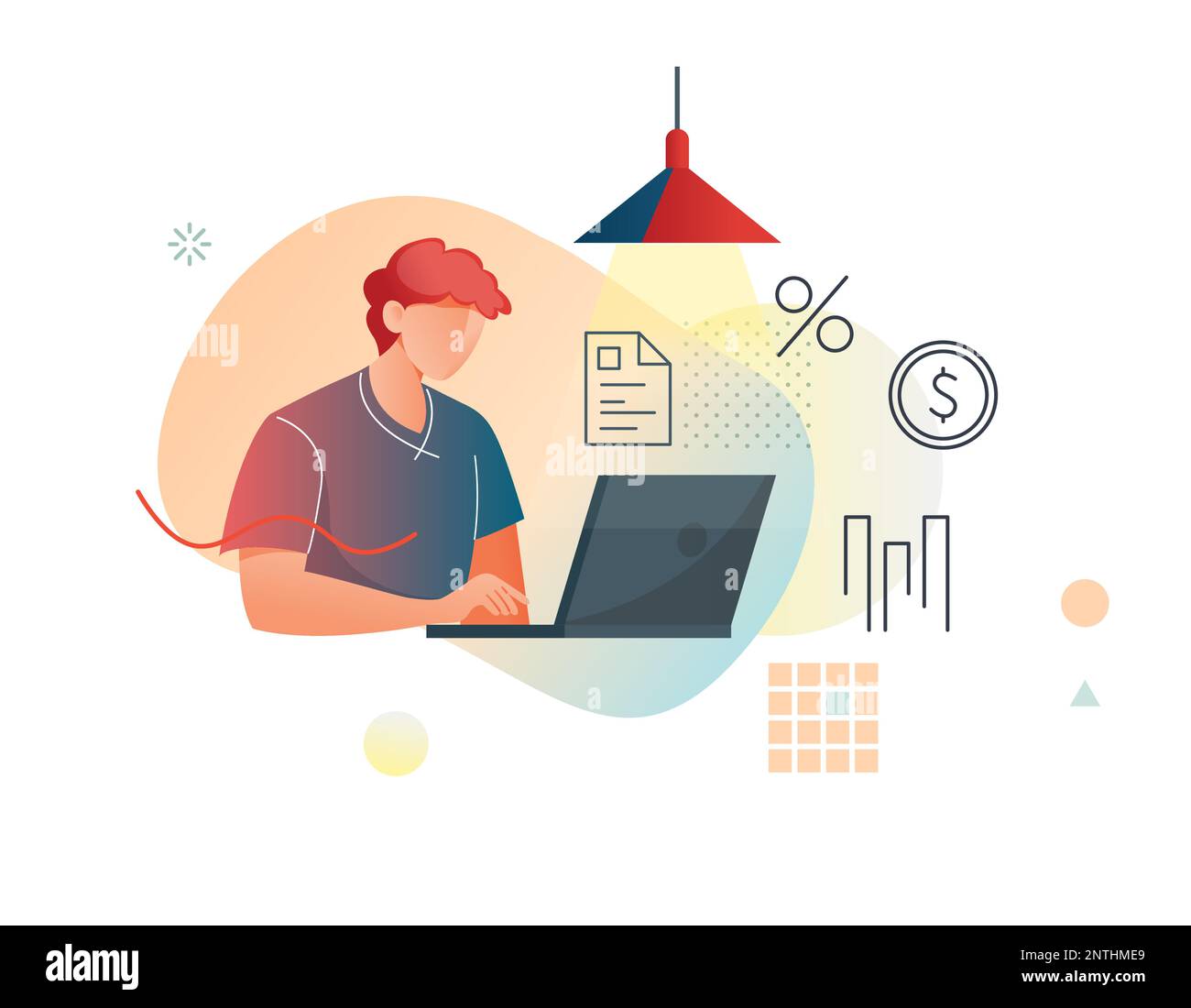 Financial Advisor - Detailed Technical Analysis - Abstract Illustration as EPS 10 File Stock Vector