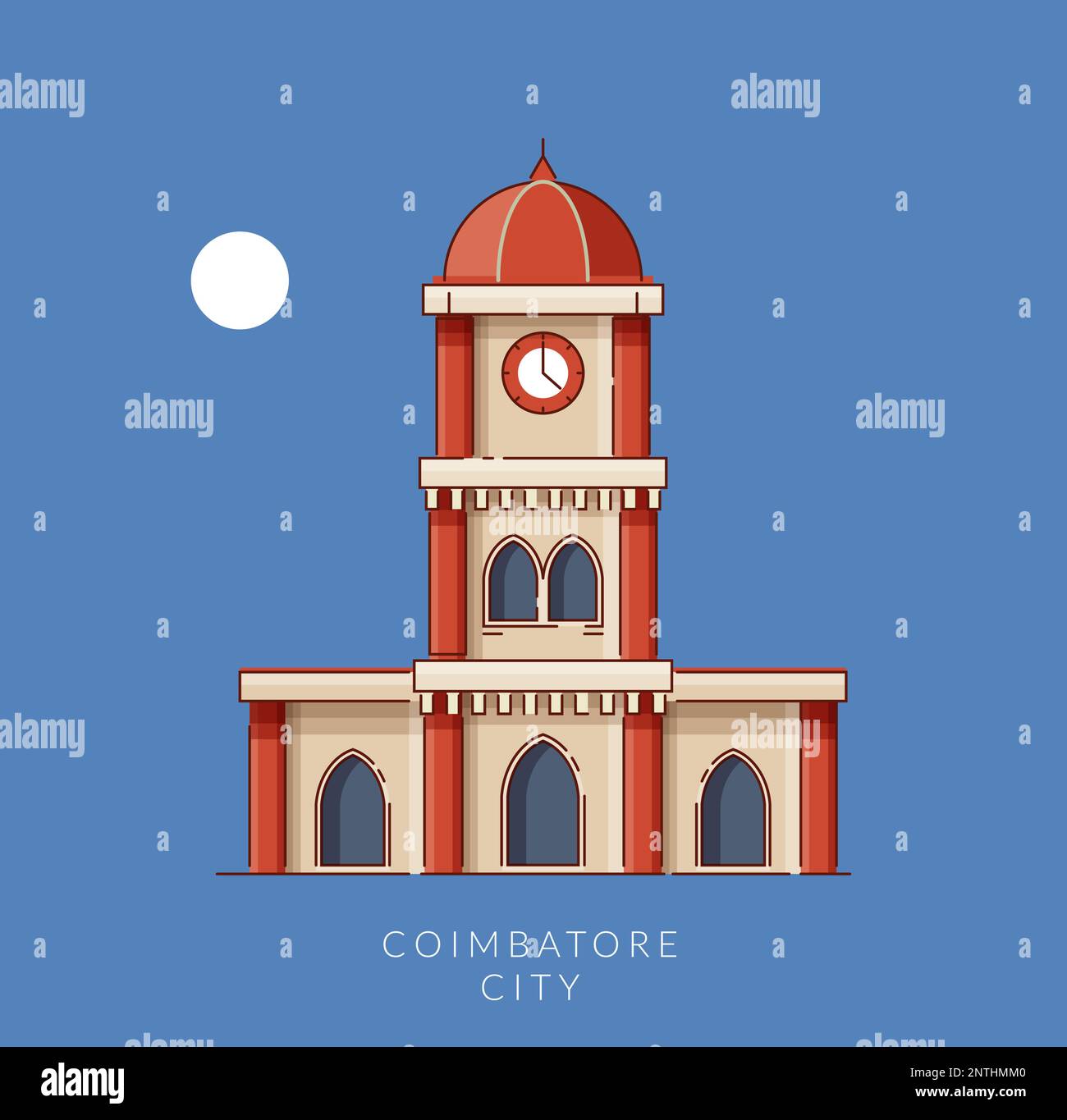 indian-historical-clock-tower-stock-vector-images-alamy