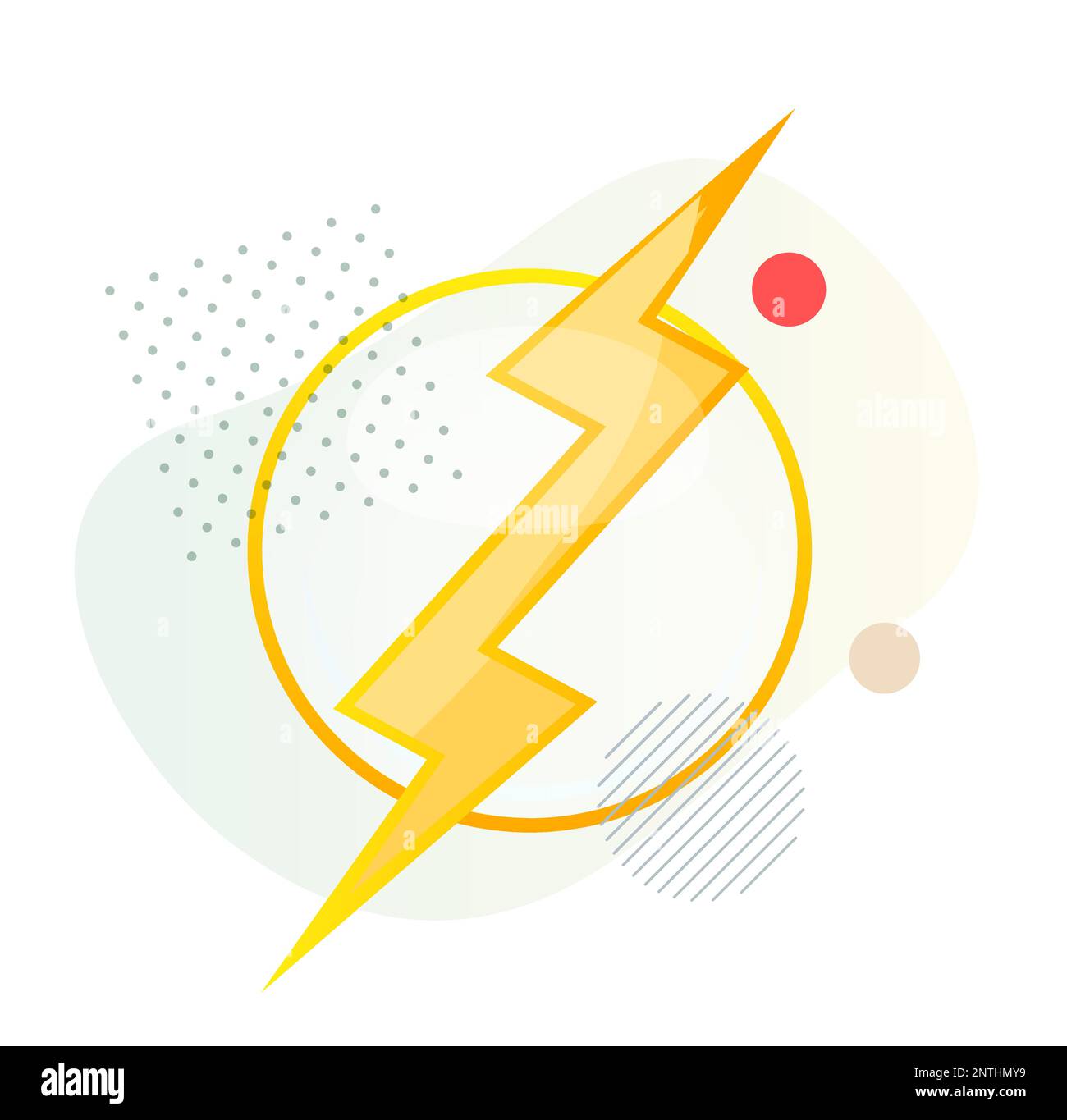 Clean Energy Lightning Bolt Icon as EPS 10 File Stock Vector Image