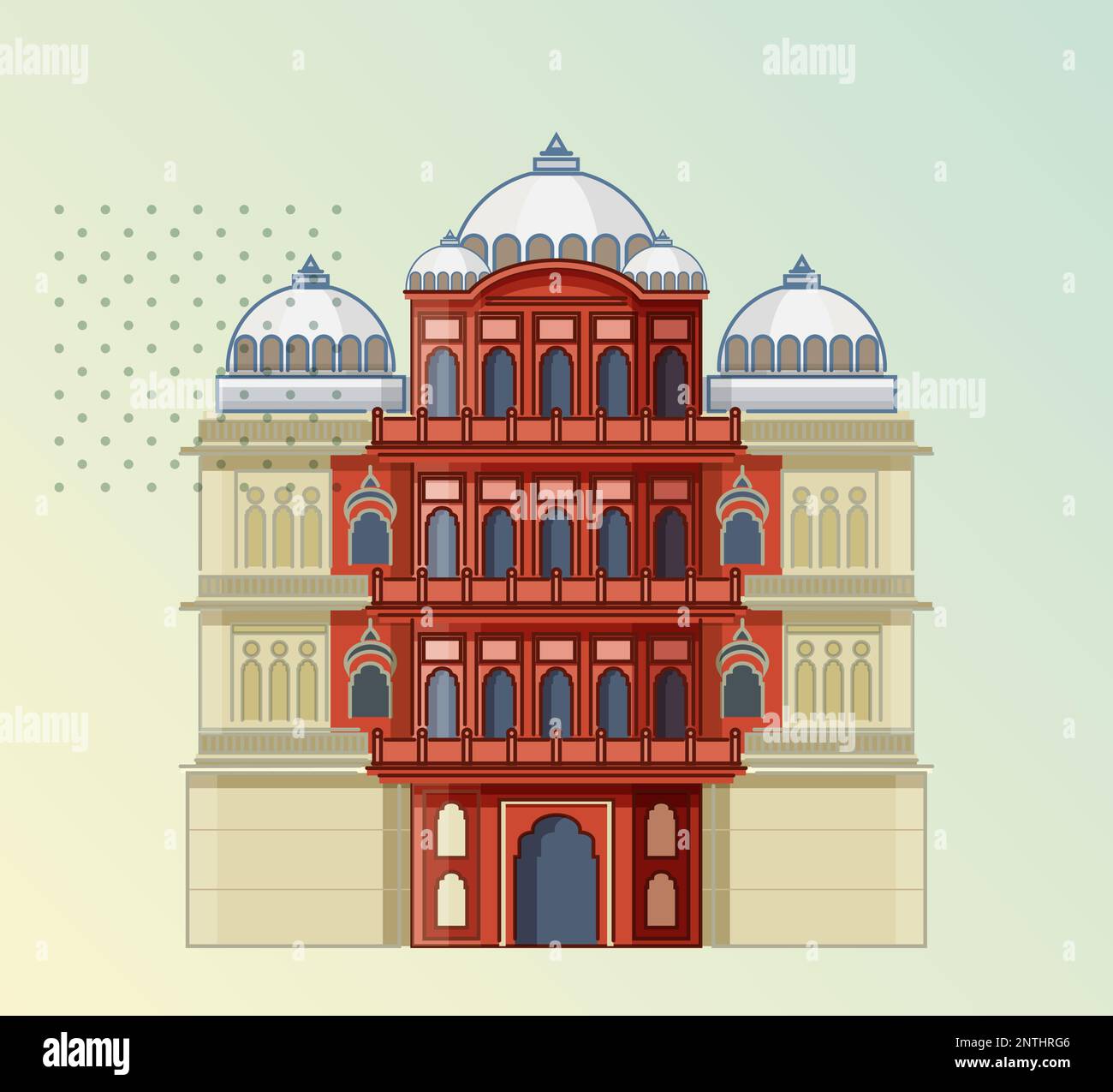 Kota City - Garh Palace - Icon Illustration  as EPS 10 File Stock Vector
