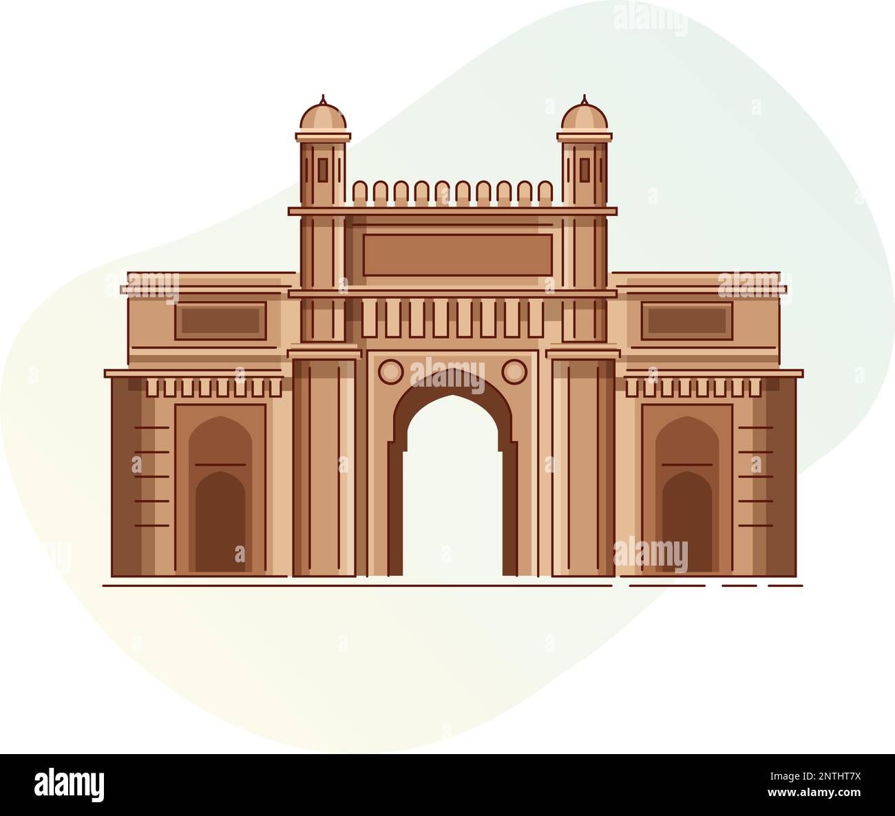 Mumbai - Bombay City - Gateway of India built in Indo-Saracenic Style - Representation as Icon as EPS 10 File Stock Vector