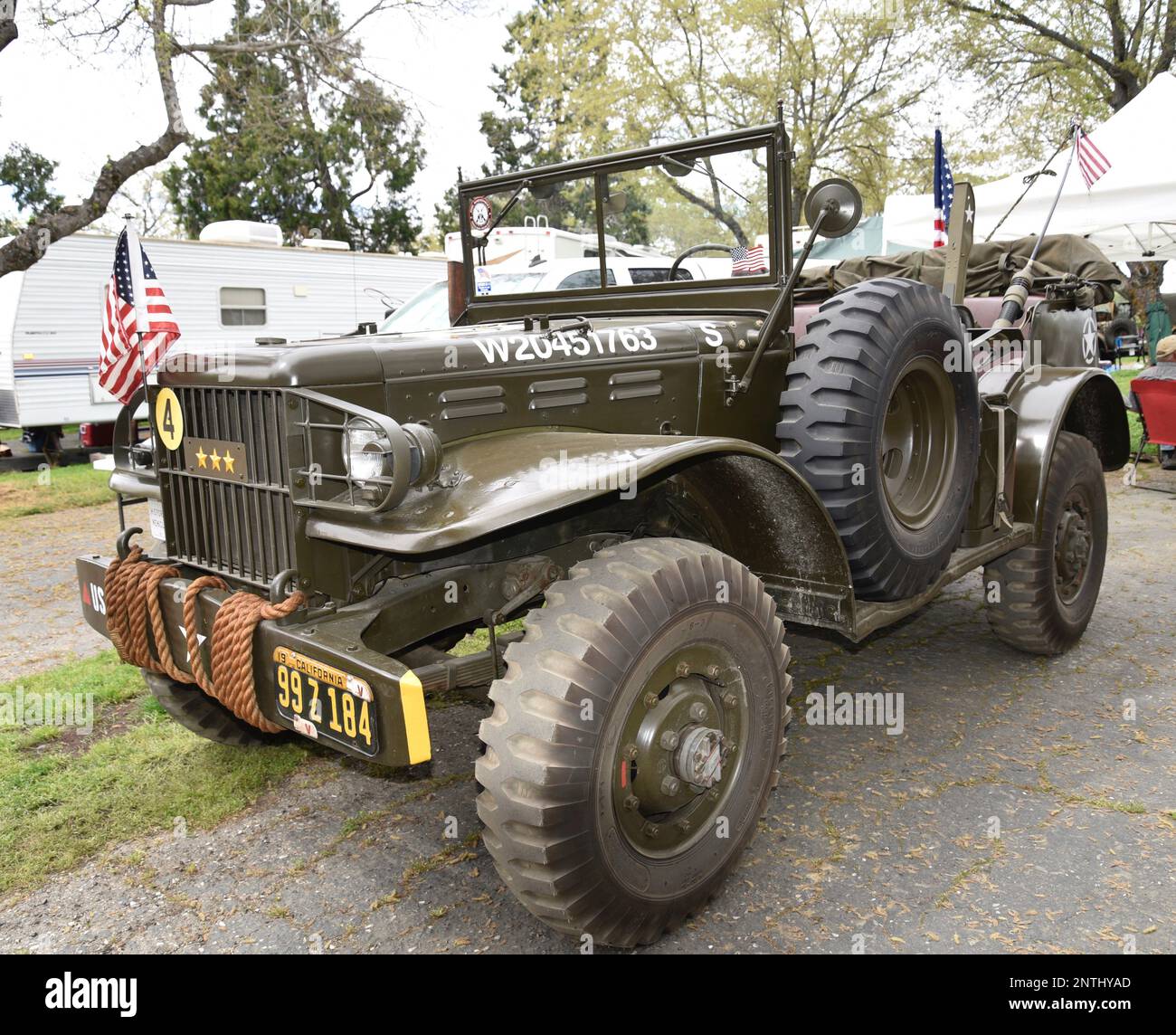 PLYMOUTH, CA - APRIL 19: 1943 Dodge WC56 Command Car on display at the ...