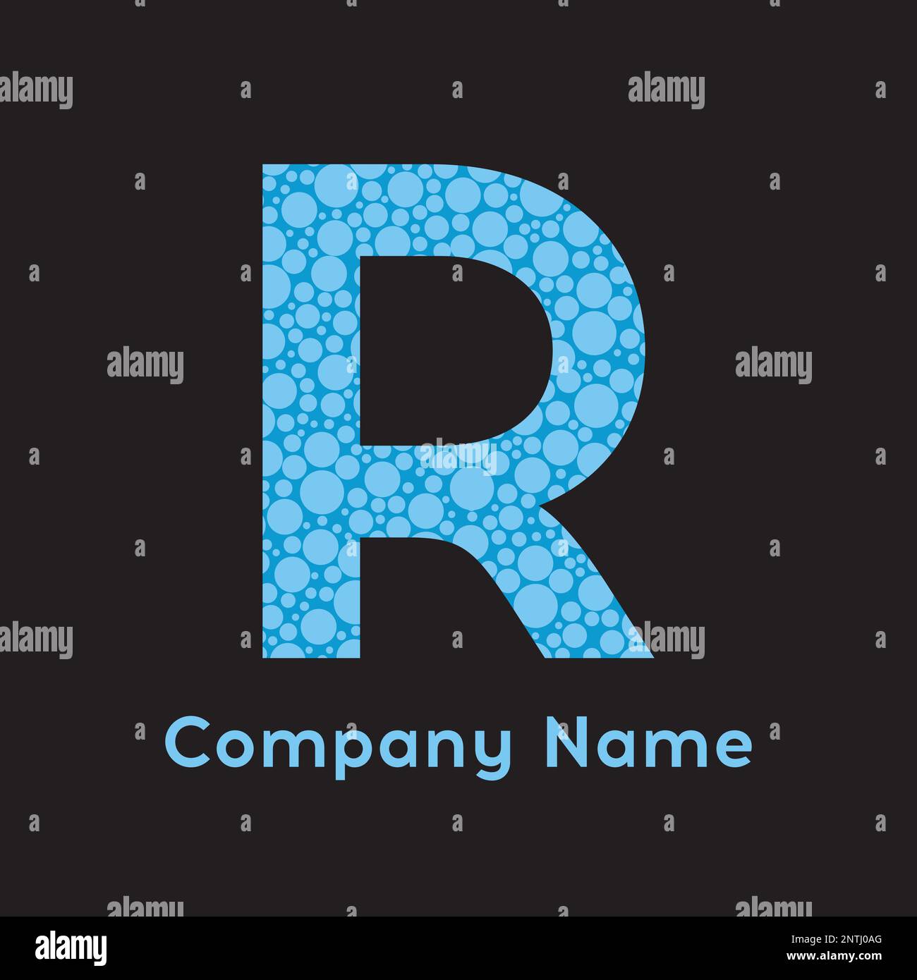 Letter R Bubbles Vector. Blue Bubble Design Vector Illustration. Letter vector design template elements for your application or corporate identity. Stock Vector
