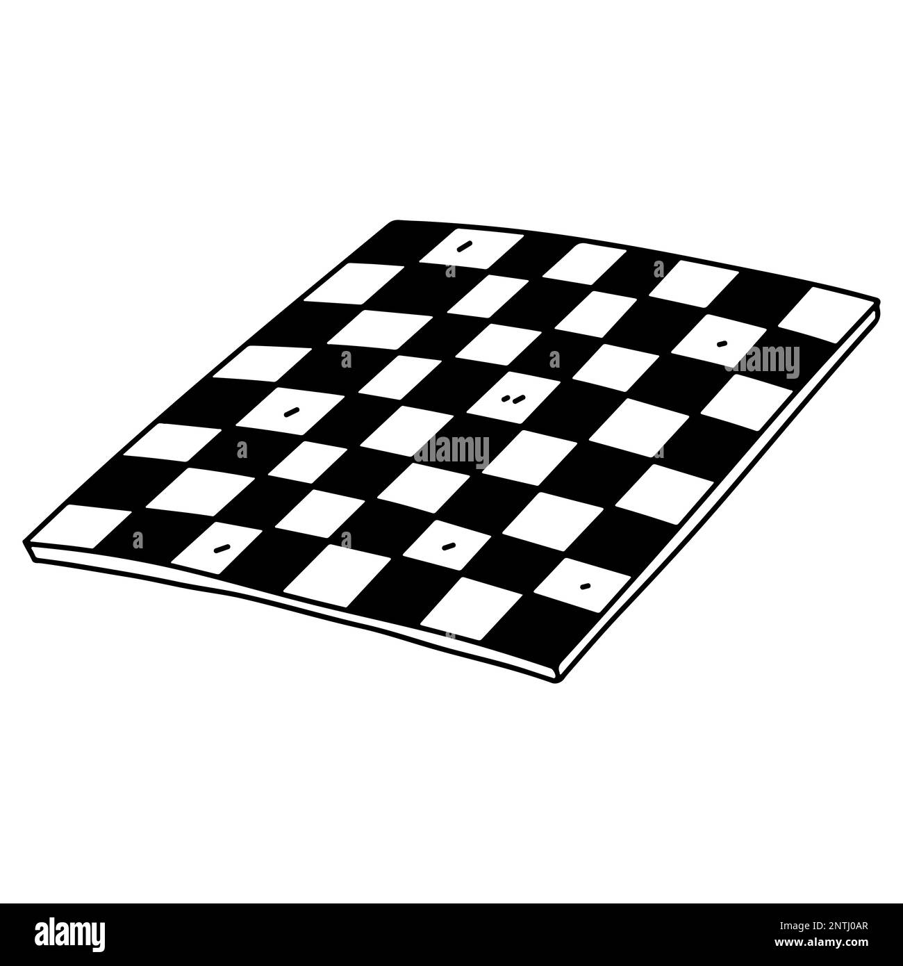 Empty chess board in hand drawn doodle style. Vector illustration isolated on white background. Stock Vector