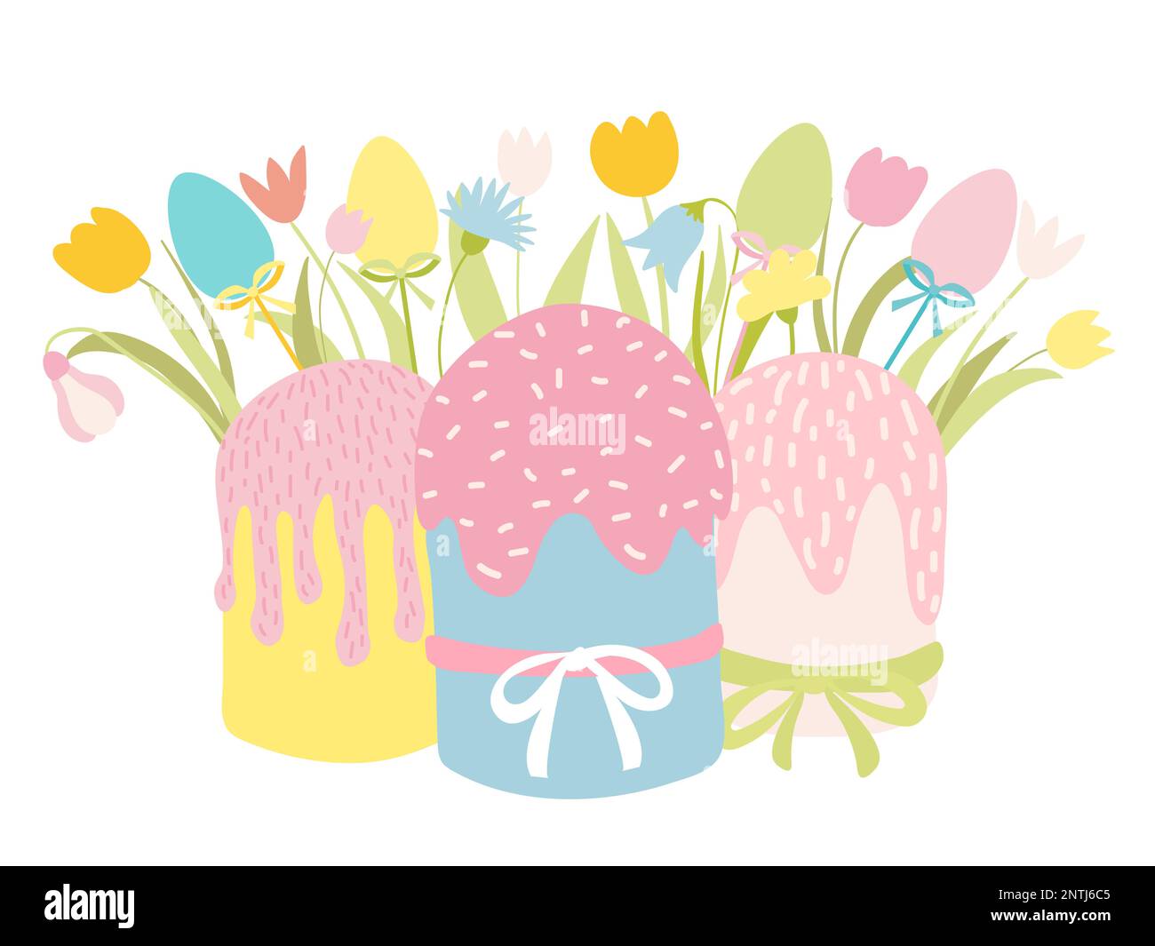 Background colorful spring flowers Stock Vector Images - Alamy