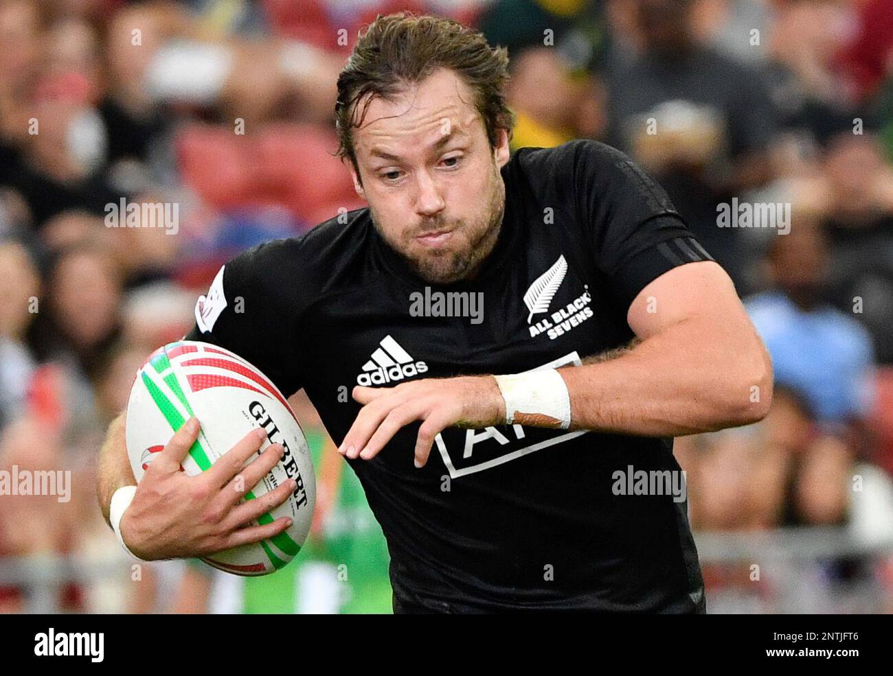 New Zealand's Tim Mikkelson during the HSBC Singapore Rugby Sevens Cup  Quarter Final - Fiji v New Zealand won by Fiji 19-5 at The National  Stadium, Singapore, Sunday, April 14th, 2019. (Steve