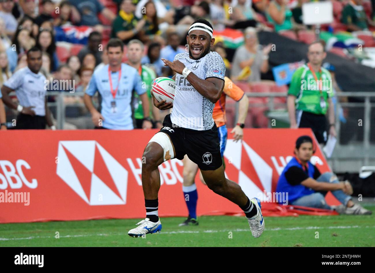 Fiji's Vilimoni Botitu runs in to score in his sides 195 victory