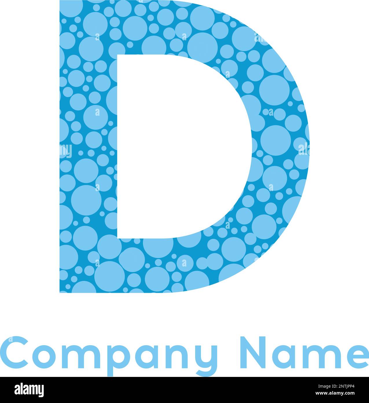 Letter D Bubbles Vector. Blue Bubble Design Vector Illustration. Letter vector design template elements for your application or corporate identity. Stock Vector