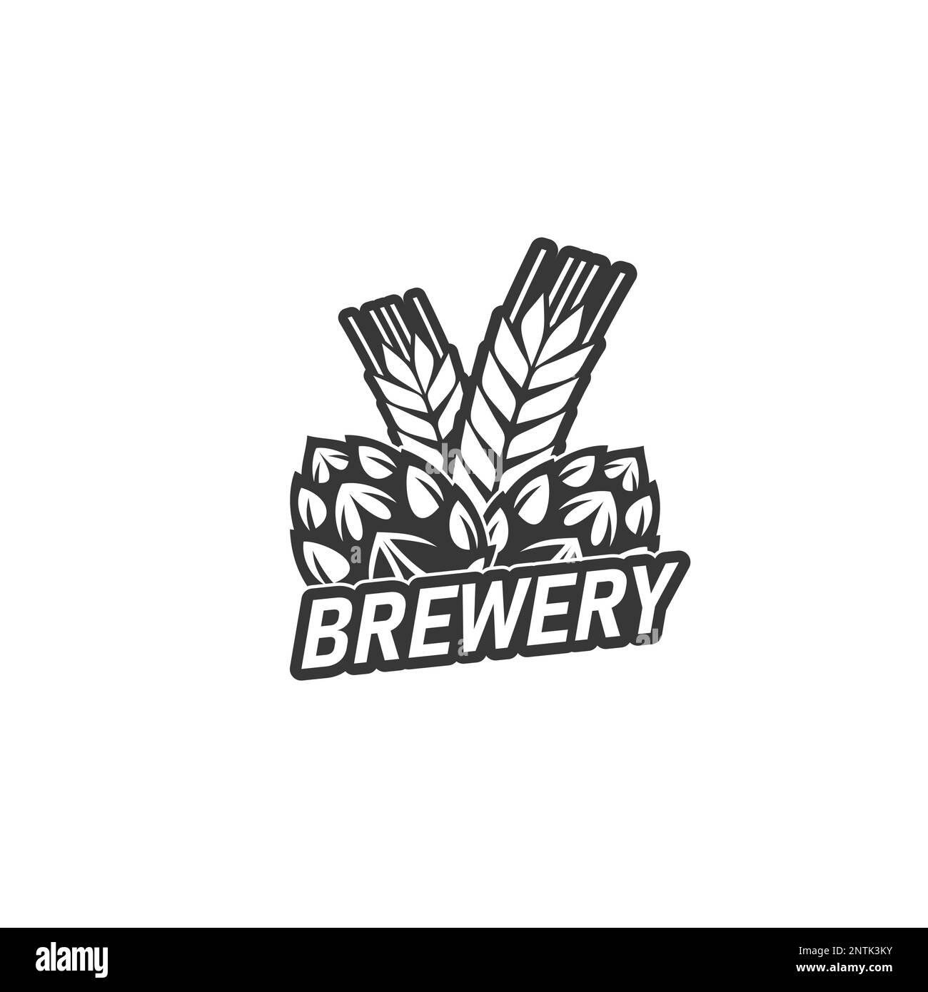 Beer brewery icon of homebrew craft beer bar or pub, vector hop and