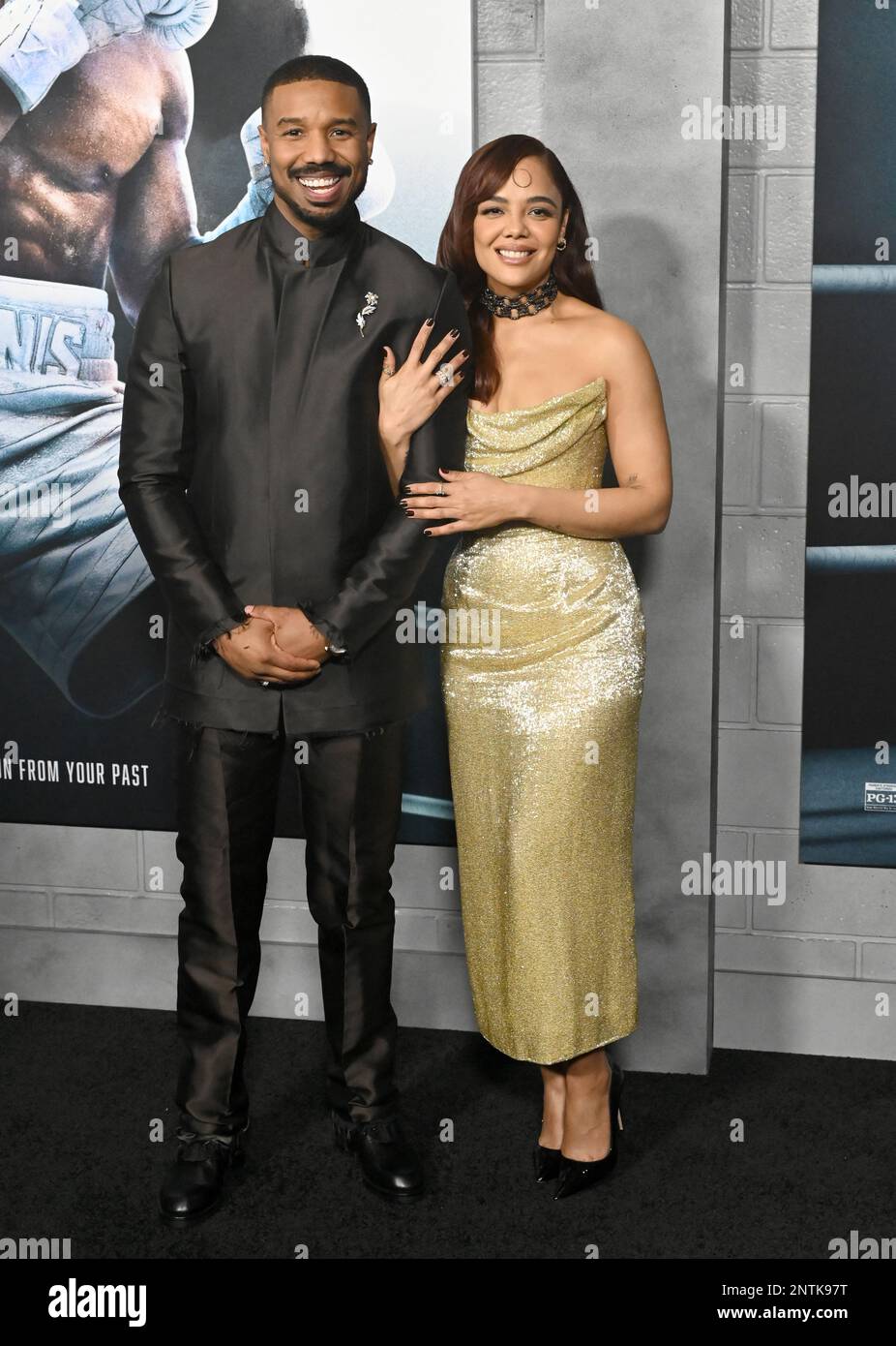 Los Angeles, USA. 27th Feb, 2023. Michael B. Jordan & Tessa Thompson at the premiere for "Creed III" at the TCL Chinese Theatre, Hollywood. Picture Credit: Paul Smith/Alamy Live News Stock Photo