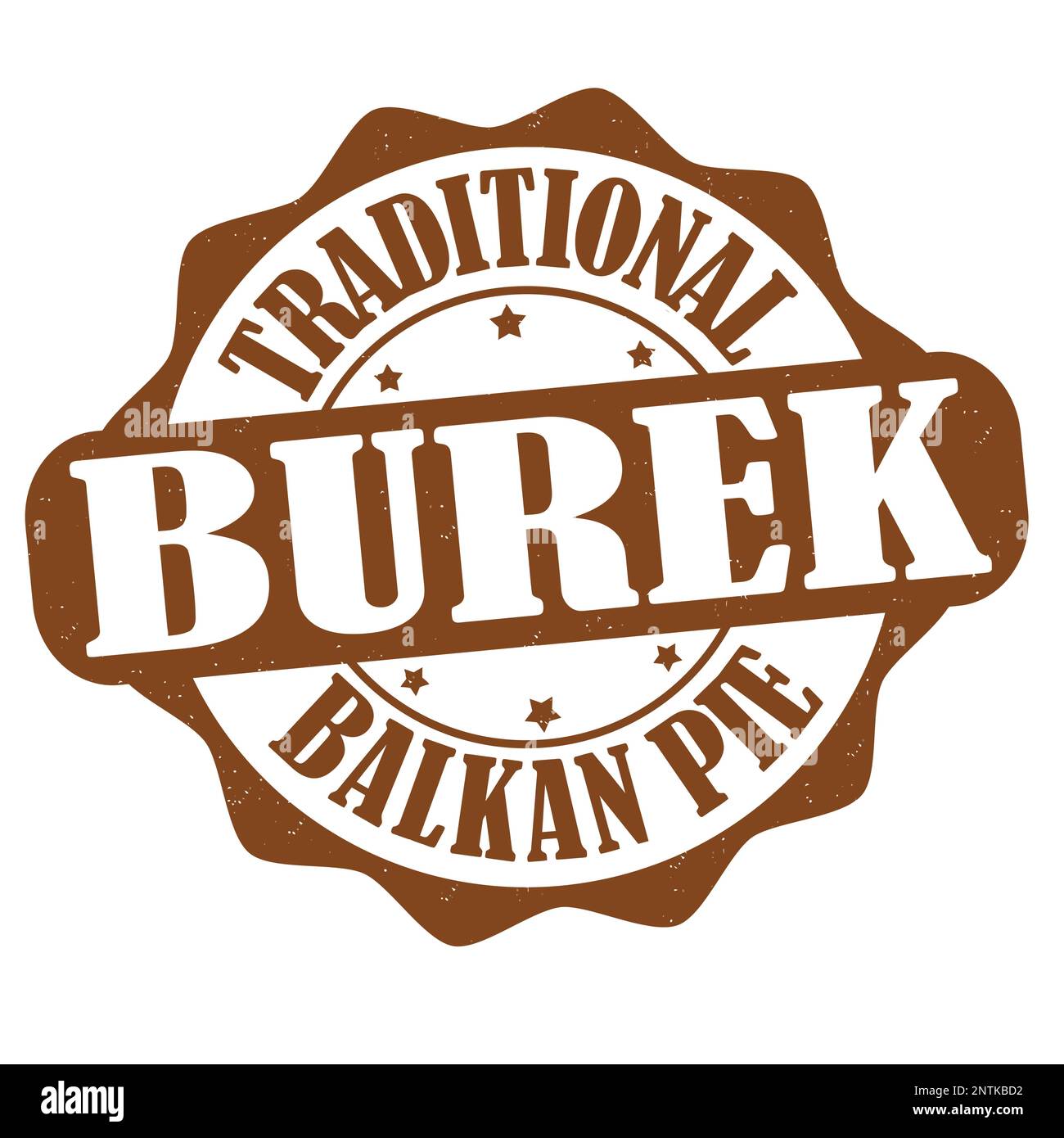 Burek label or stamp on white background, vector illustration Stock Vector