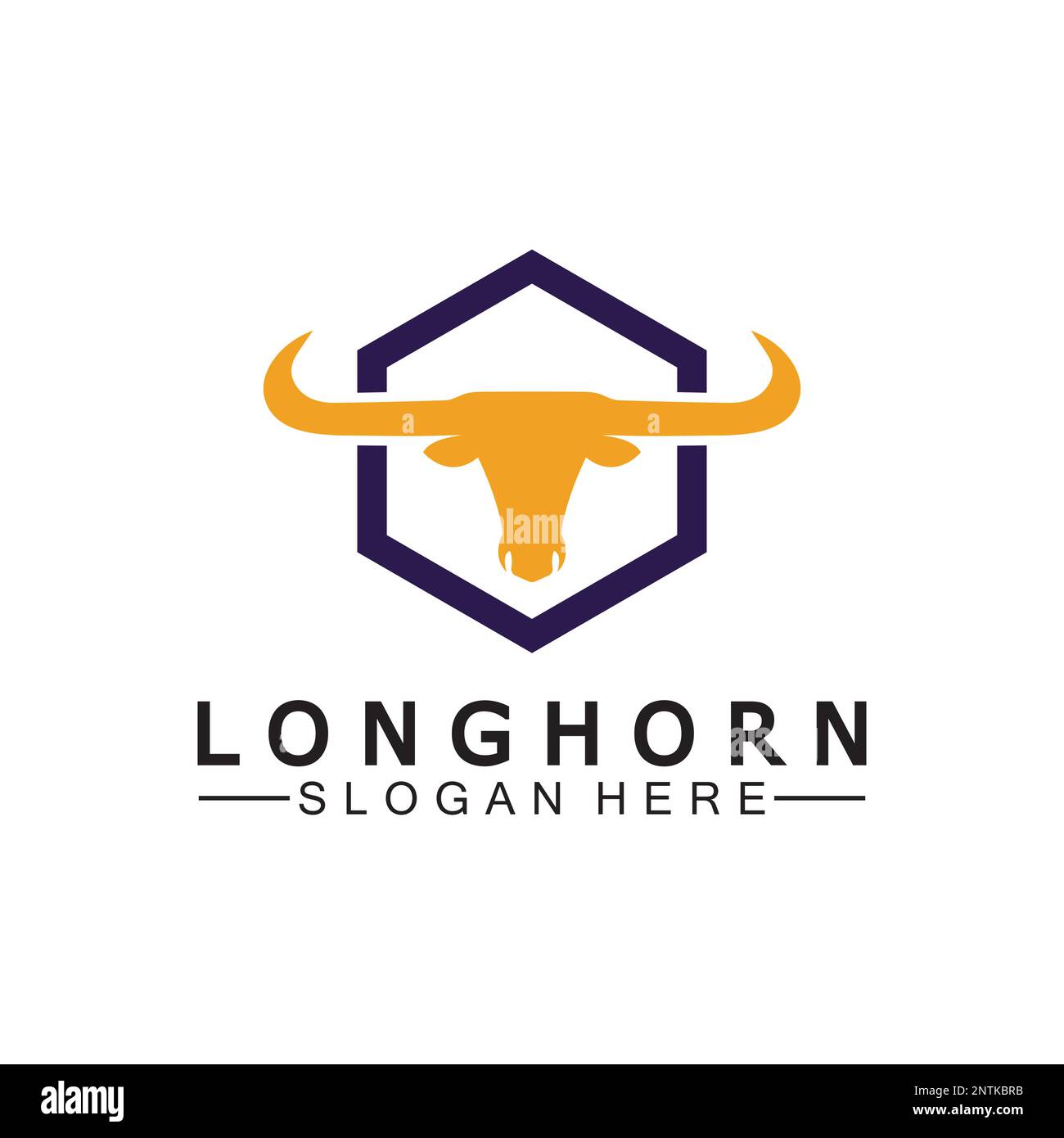 Long horn logo template vector illustration design Stock Vector