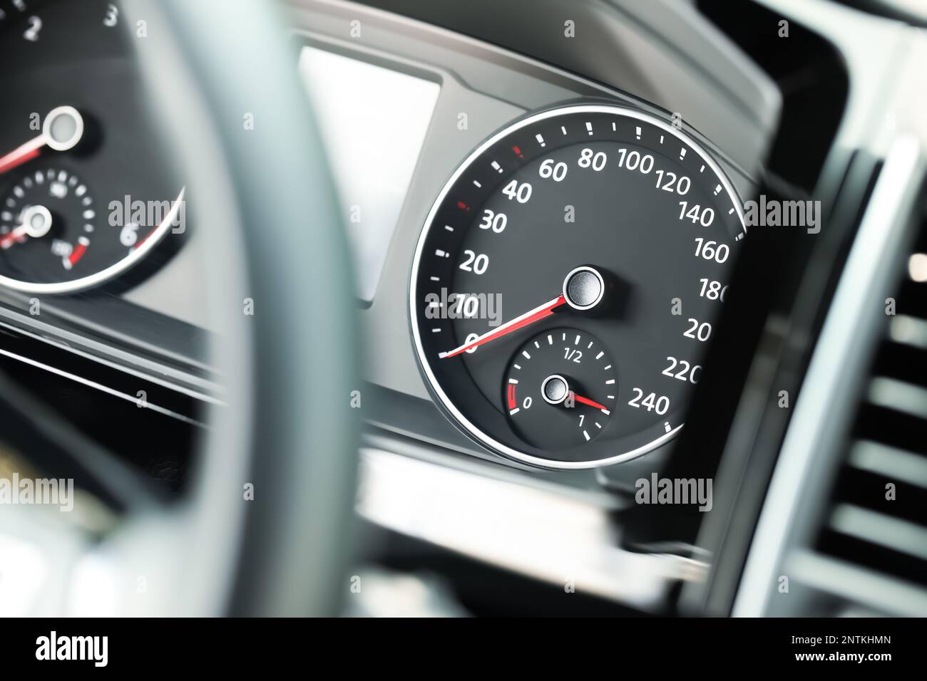 Speedometer and tachometer on modern car dashboard Stock Photo - Alamy