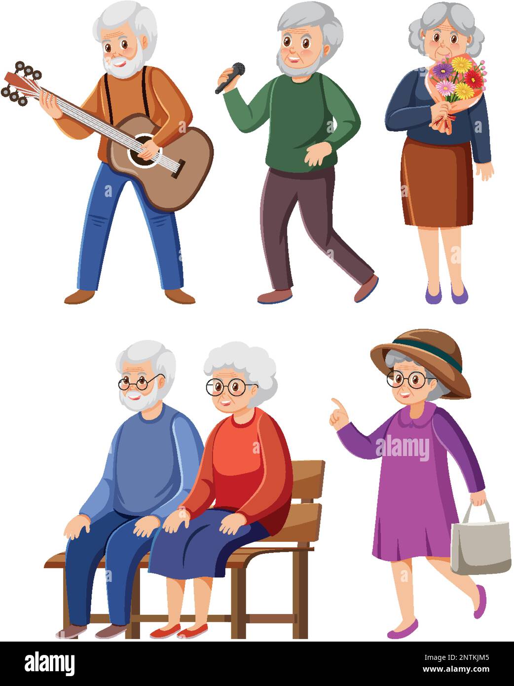 Set Of Old People Characters Illustration Stock Vector Image Art Alamy Set Of Old People Characters Illustration Stock Vector Image Art Alamy