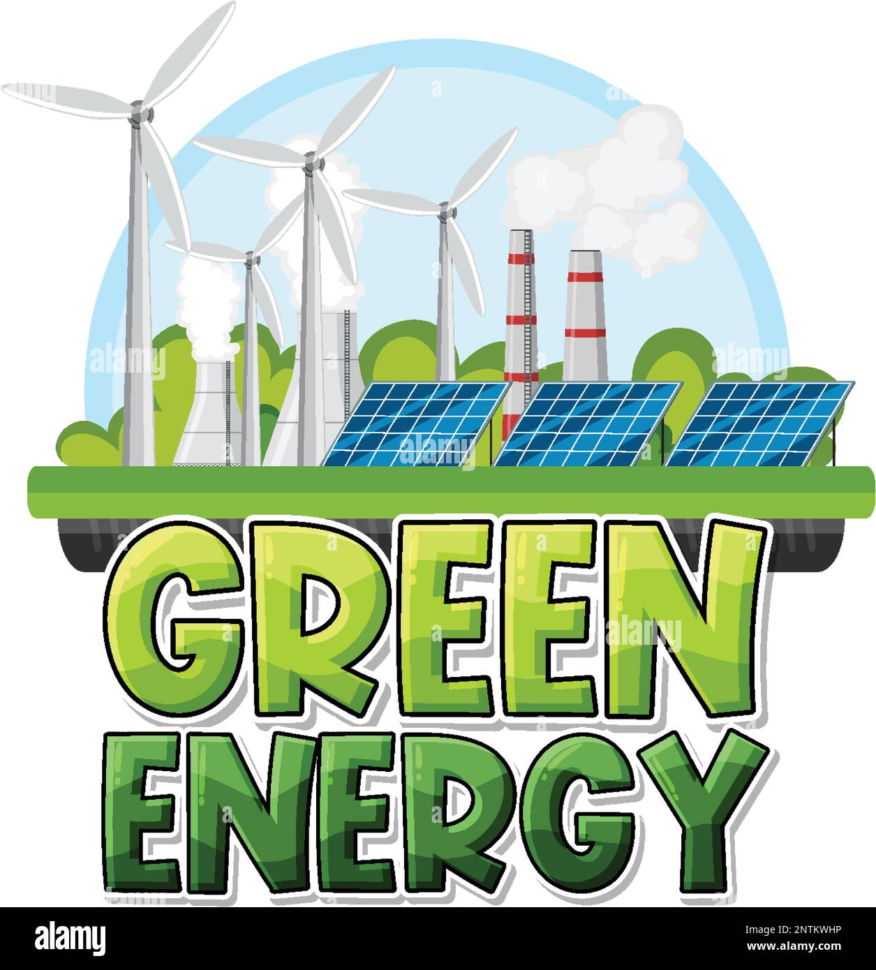 Alternative green energy vector concept illustration Stock Vector Image ...