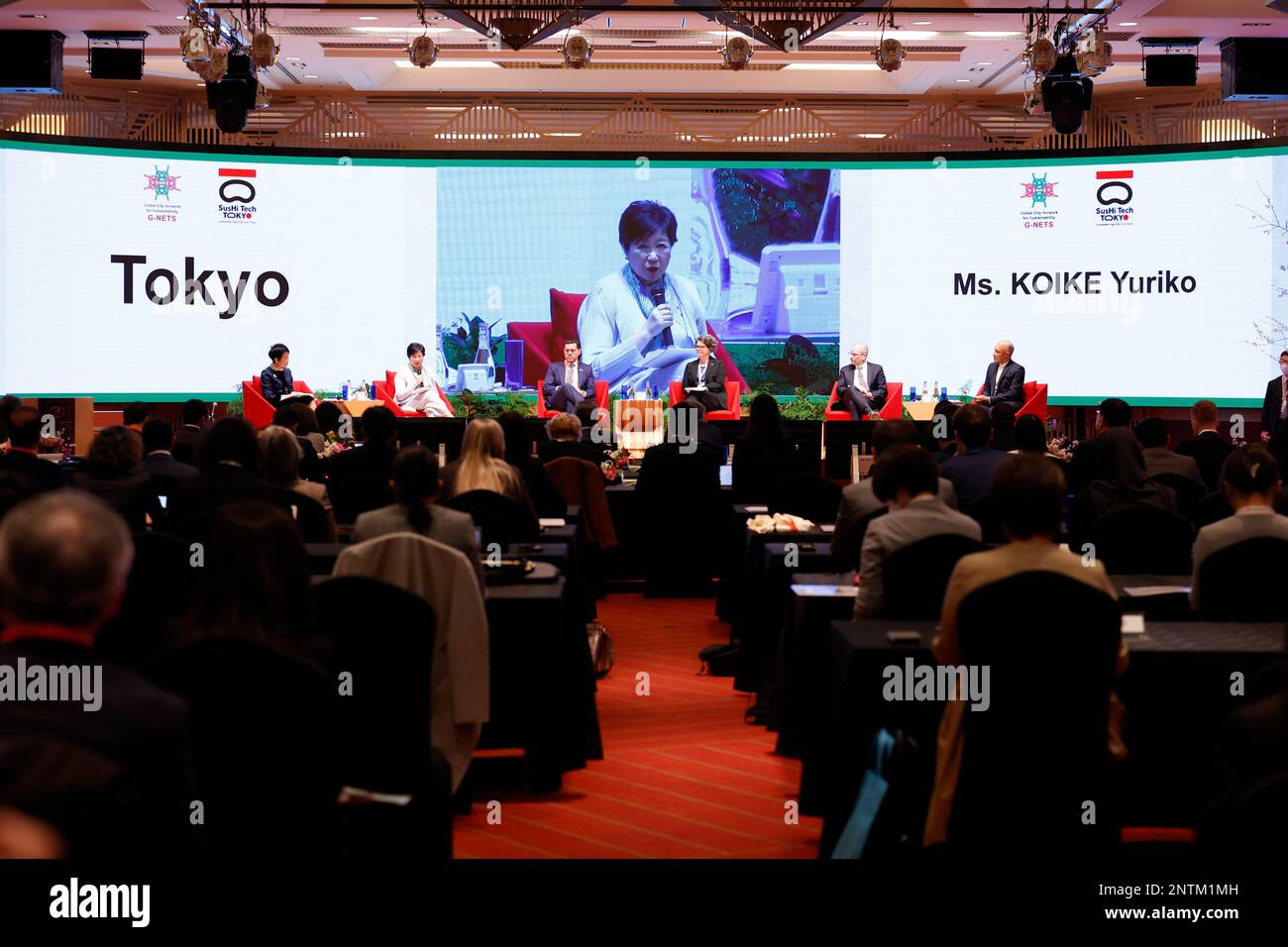 Tokyo, Japan. 28th Feb, 2023. Tokyo Governor Yuriko Koike (2nd L