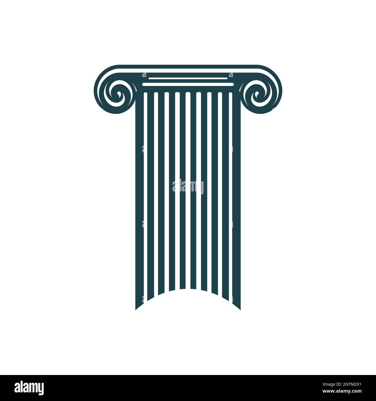 Ancient column and greek pillar icon. Legal, attorney, law office