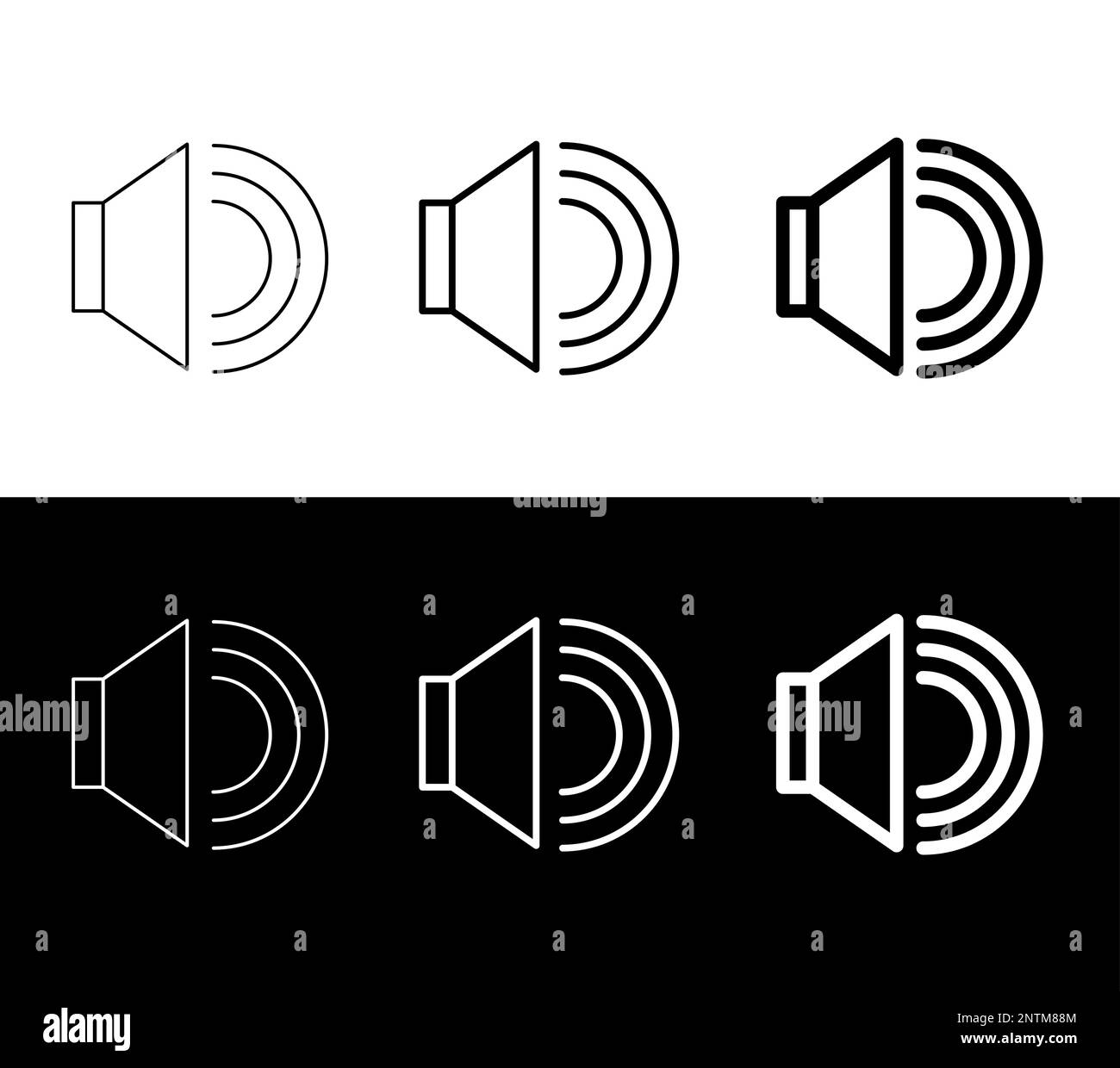 Speaker icon with lines of different thickness on light and dark