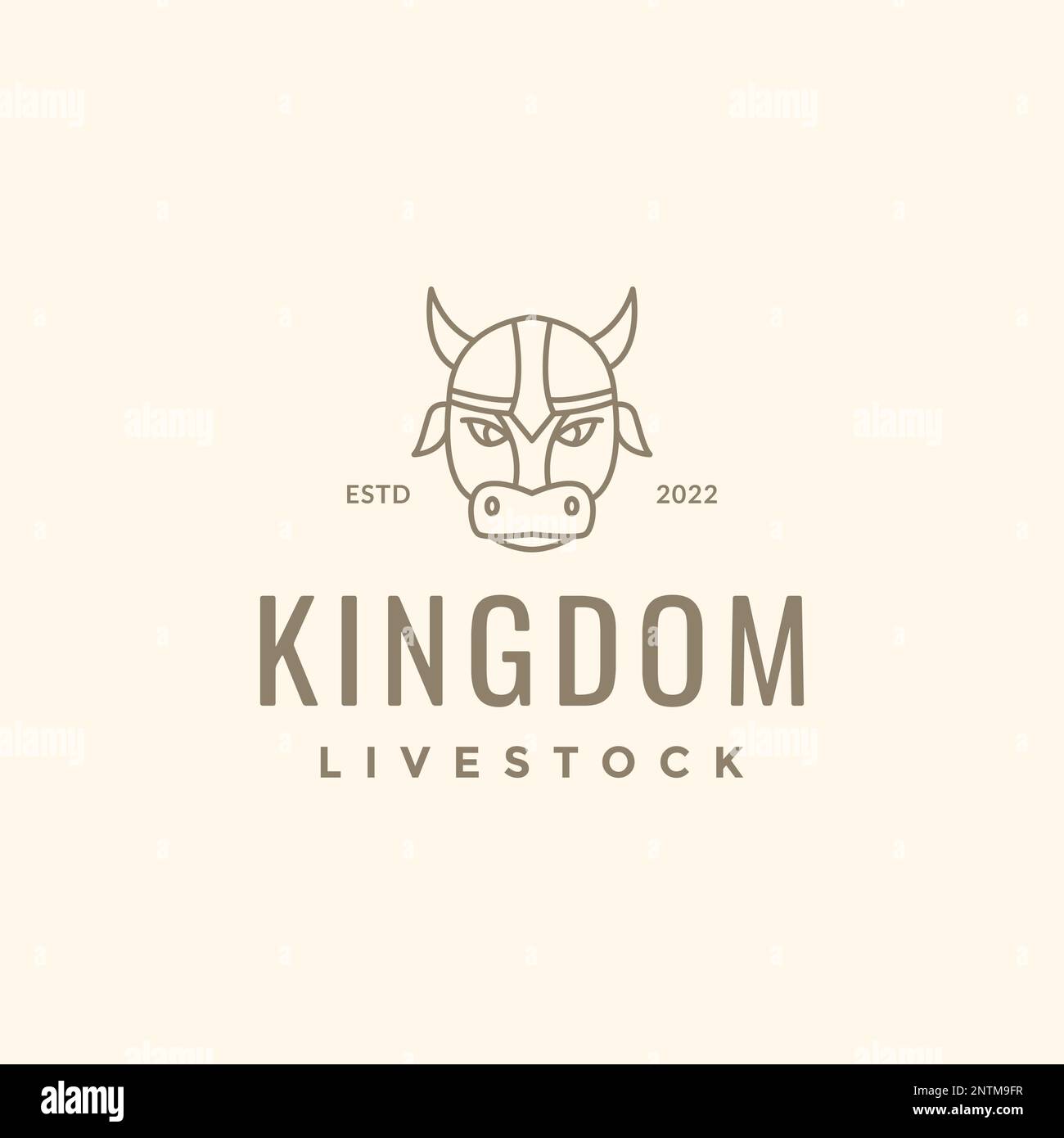 mascot cartoon head cow horned livestock farm helmet hipster logo ...
