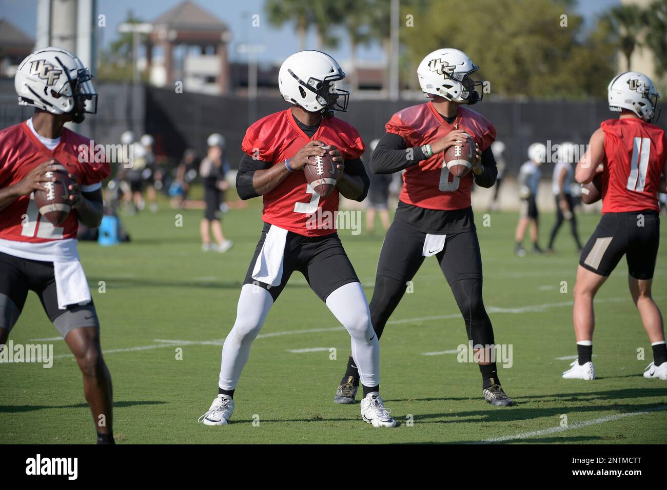 Central Florida quarterbacks Quadry Jones, left, Brandon Winbush (3