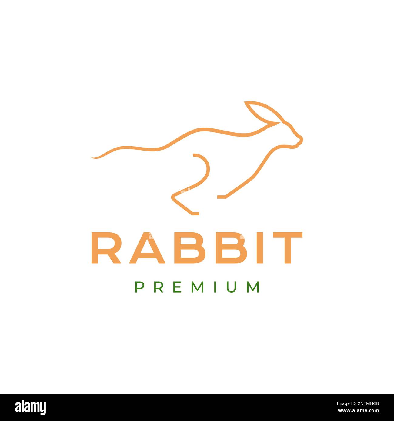 jumping animal cattle rabbit rare minimal line modern logo design icon