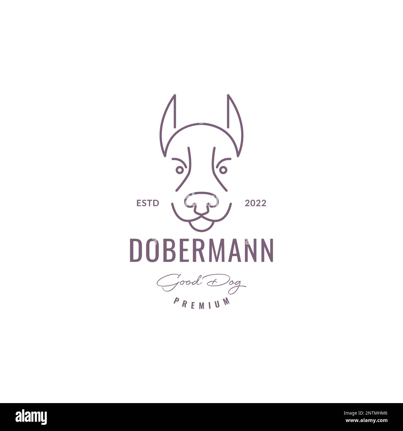 face friend pets secure dog k9 dobermann lines minimal logo design ...