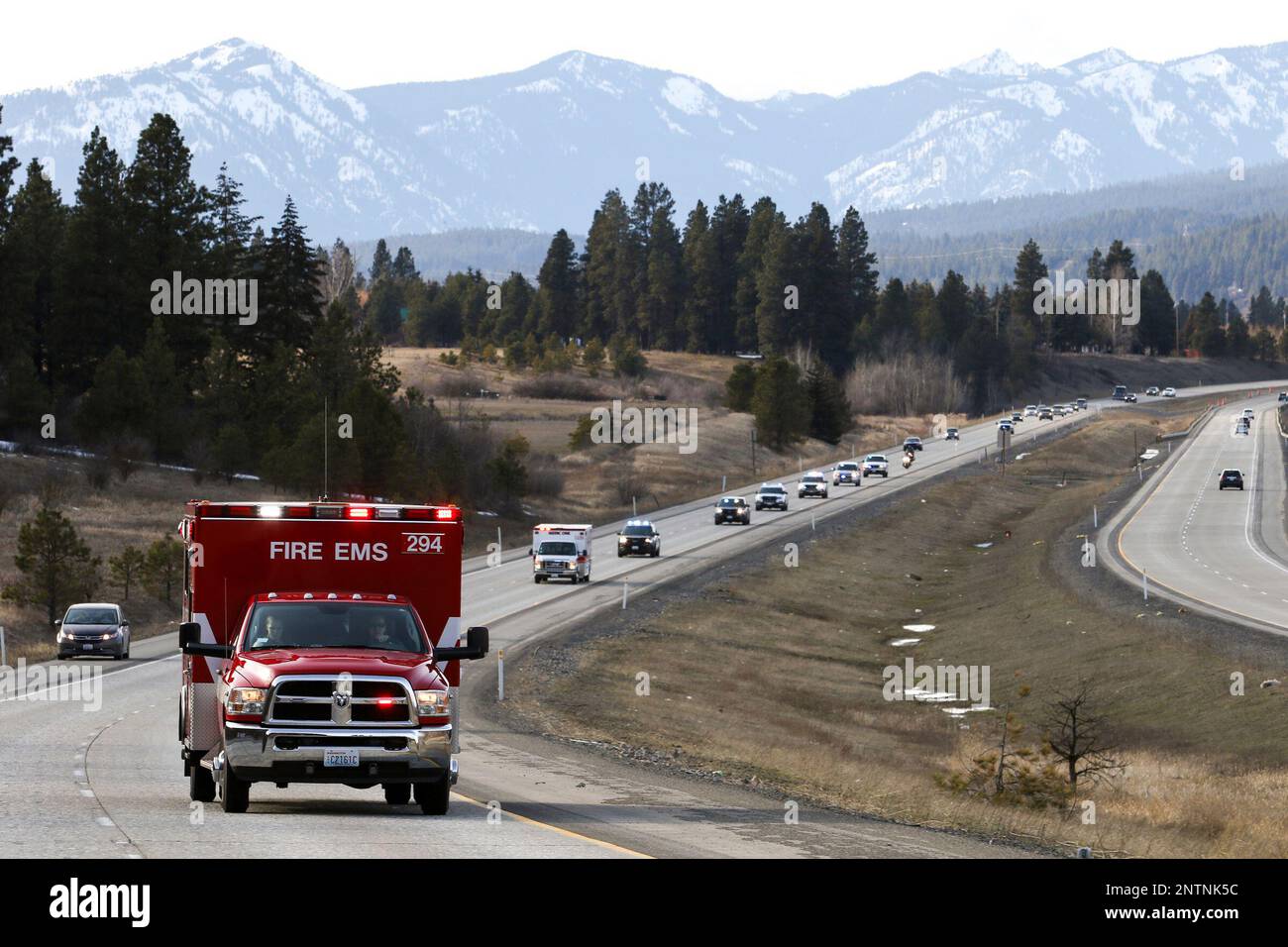 An Kittitas Valley Fire and Rescue Ambulance containing Kittitas Police