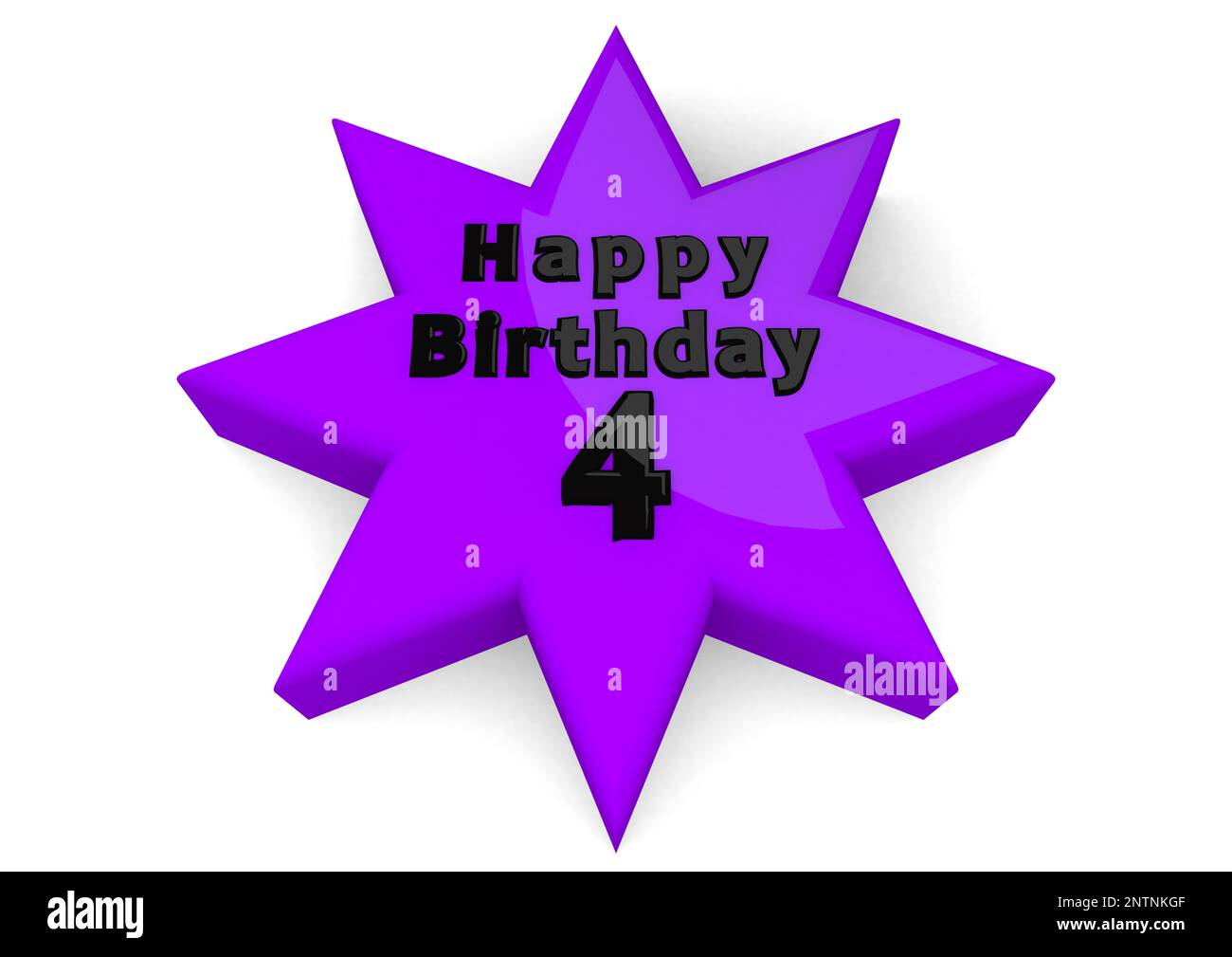 Te lettering Happy Birthday on a pink star with a number Stock Photo