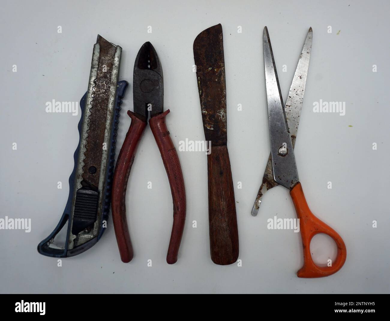 Get construction equipment ready for work Knife, scissors, cutter Stock ...
