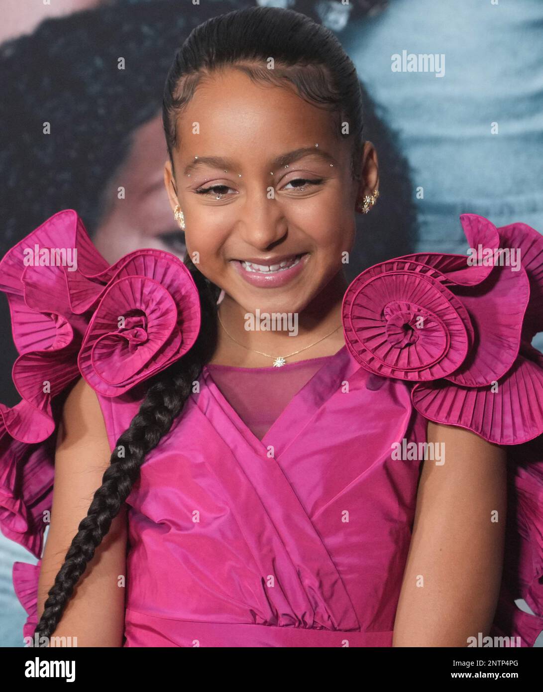 Mila Davis-Kent arrives at the CREED III Los Angeles Premiere held at