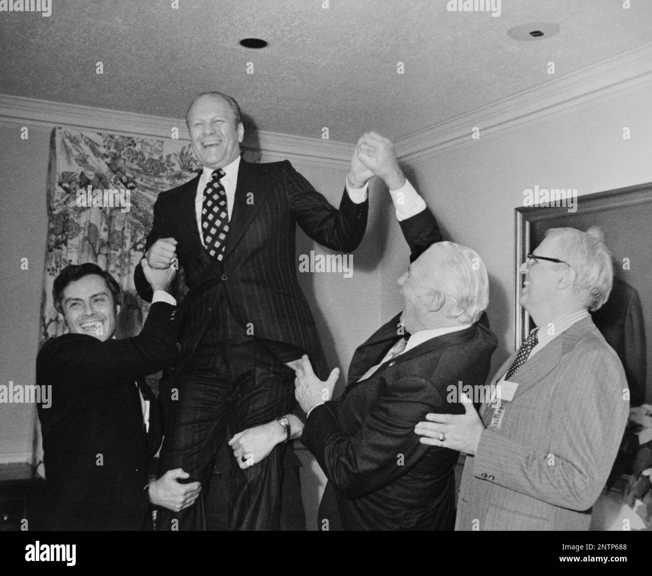 Party members celebrate Gerald Ford on the day he was chosen for VP at ...