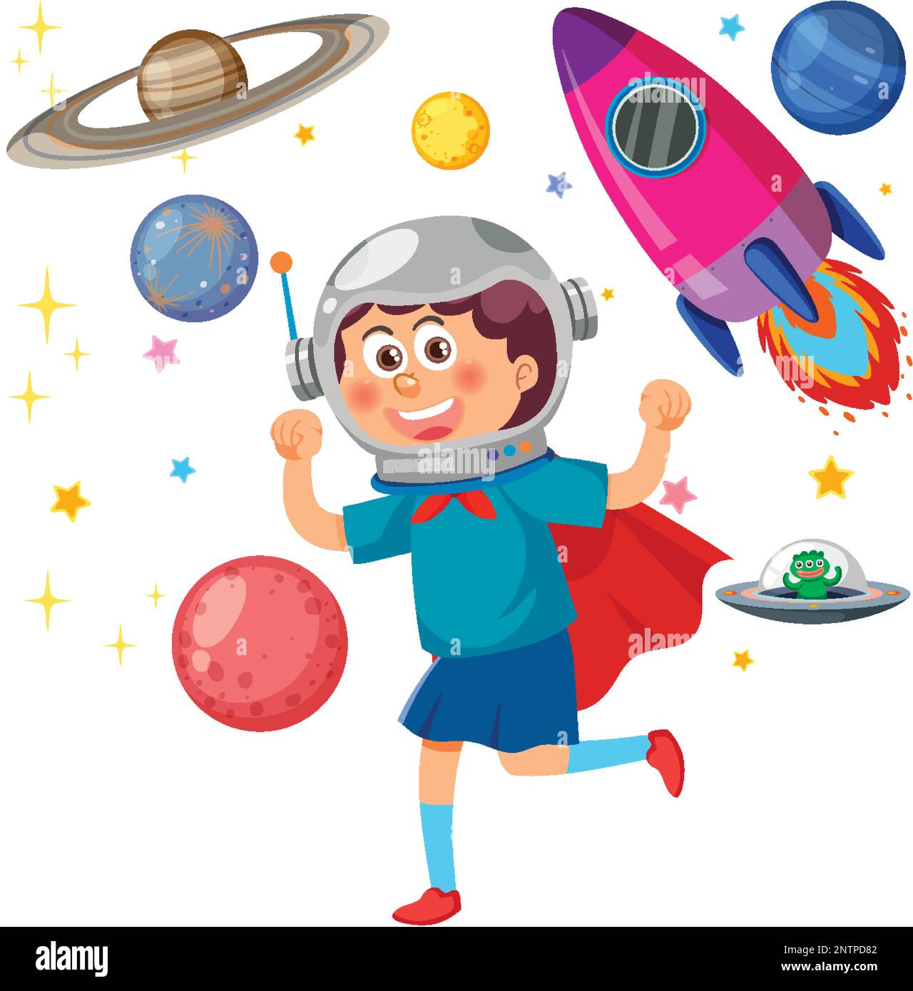 Kid wearing astronaut helmet illustration Stock Vector Image &amp; Art - Alamy
